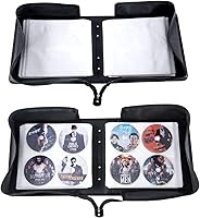 Vista 2 de Estuche de cuero negro para CD, organizador de almacenamiento de CD/DVD de capacidad 400, portátil y duradero