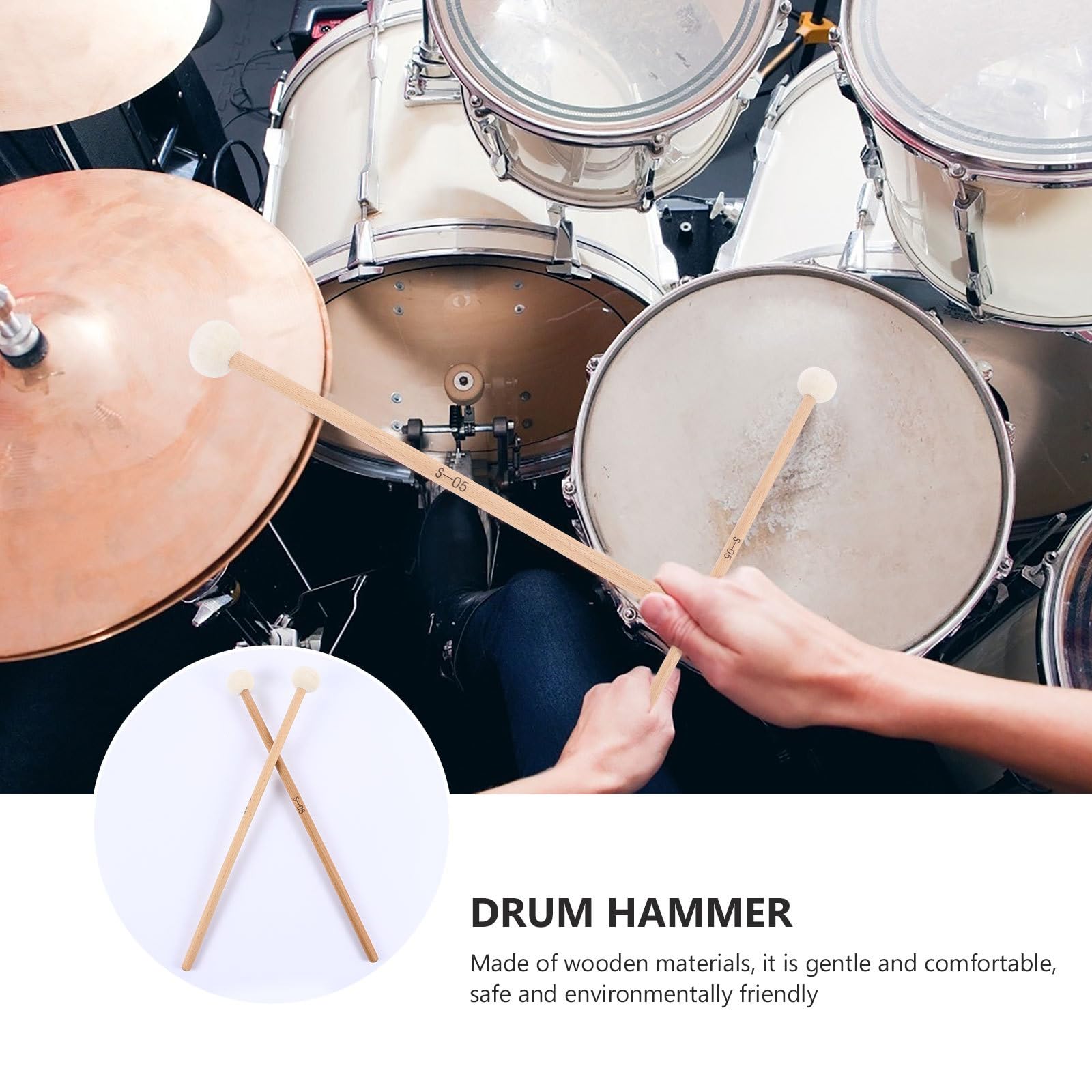 Mazo para Timbales de Madera white, 2 Piezas