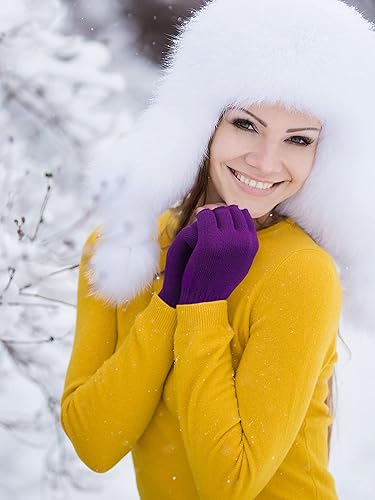 Miniatura 7 de SATINIOR 3 pares de guantes sin dedos para mujer, guantes de punto de medio dedo para mujeres y hombres