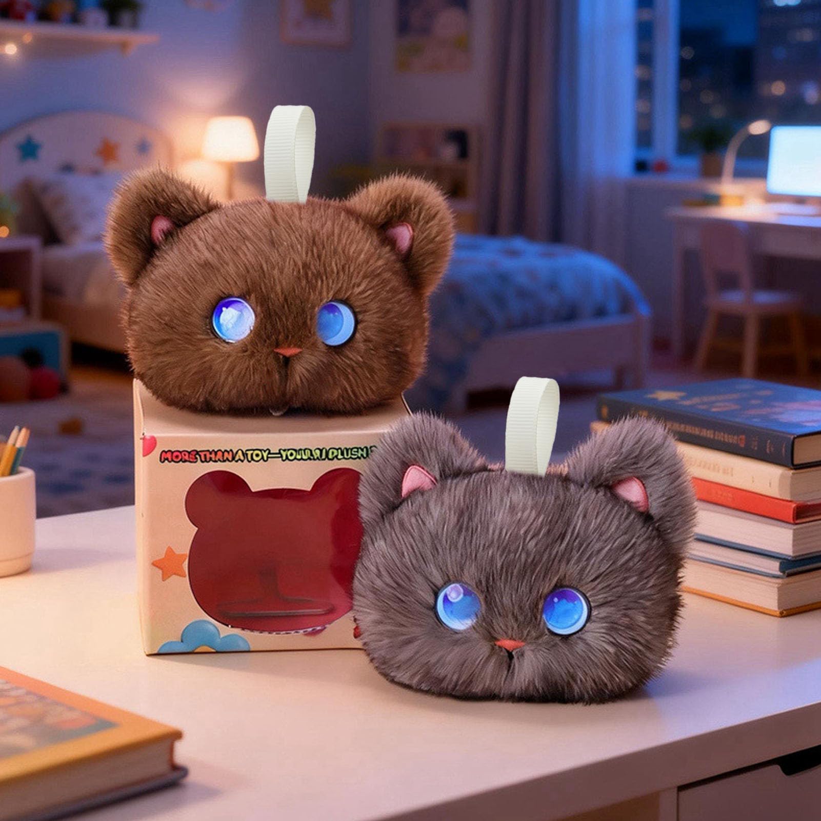 Ausla AI Smart Animal de Peluche Robot de Peluche de Juguete con USB C Recargable 1000 MAh AI Compañero Interactivo Parlante para Niños Niñas Escritorio en Casa Juego de Apoyo Emocional (Gray)
