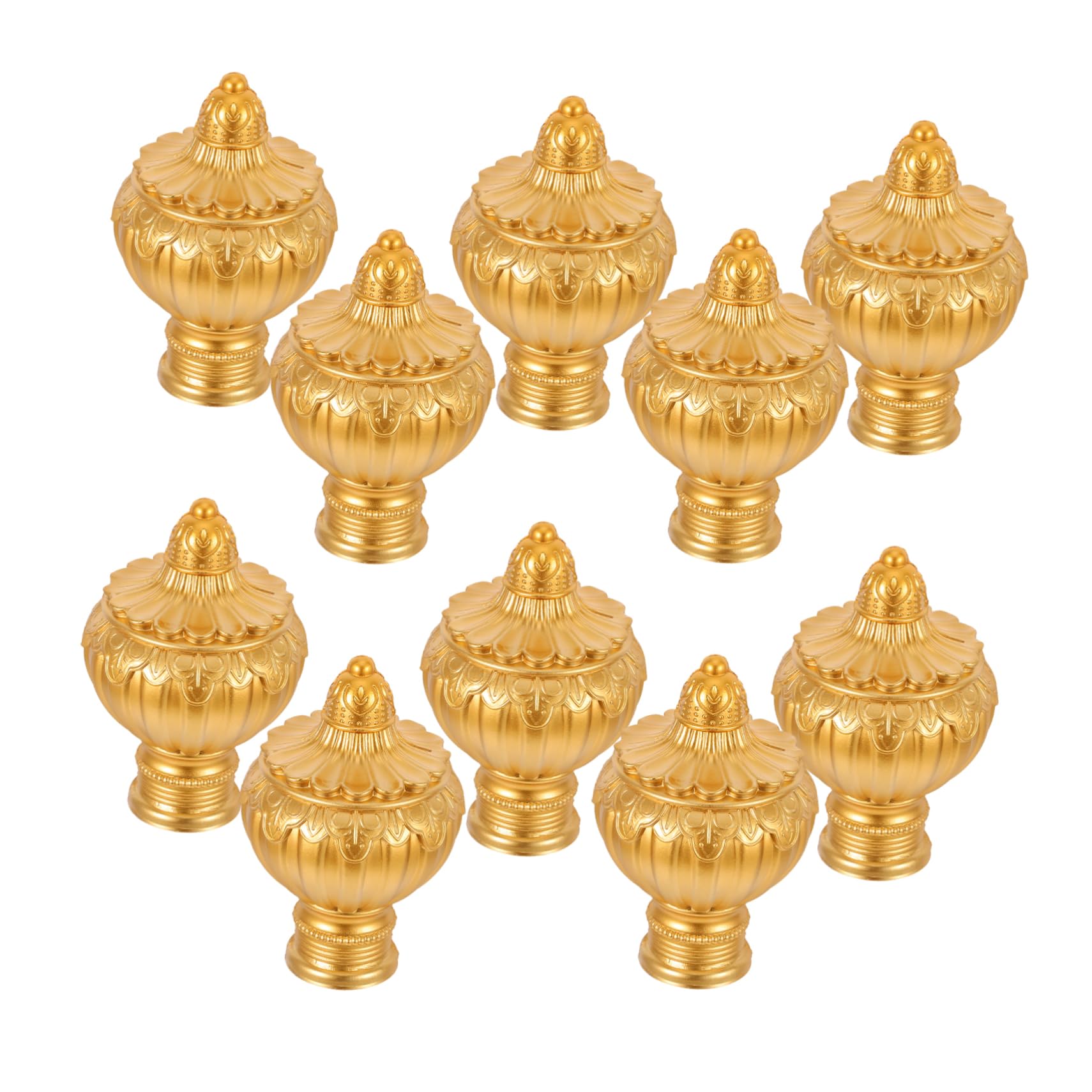 MUSISALY Luxury Home Decor 10 Pack of Plastic Curtain Rod Caps Vintage Style for 26-28mm Diameter