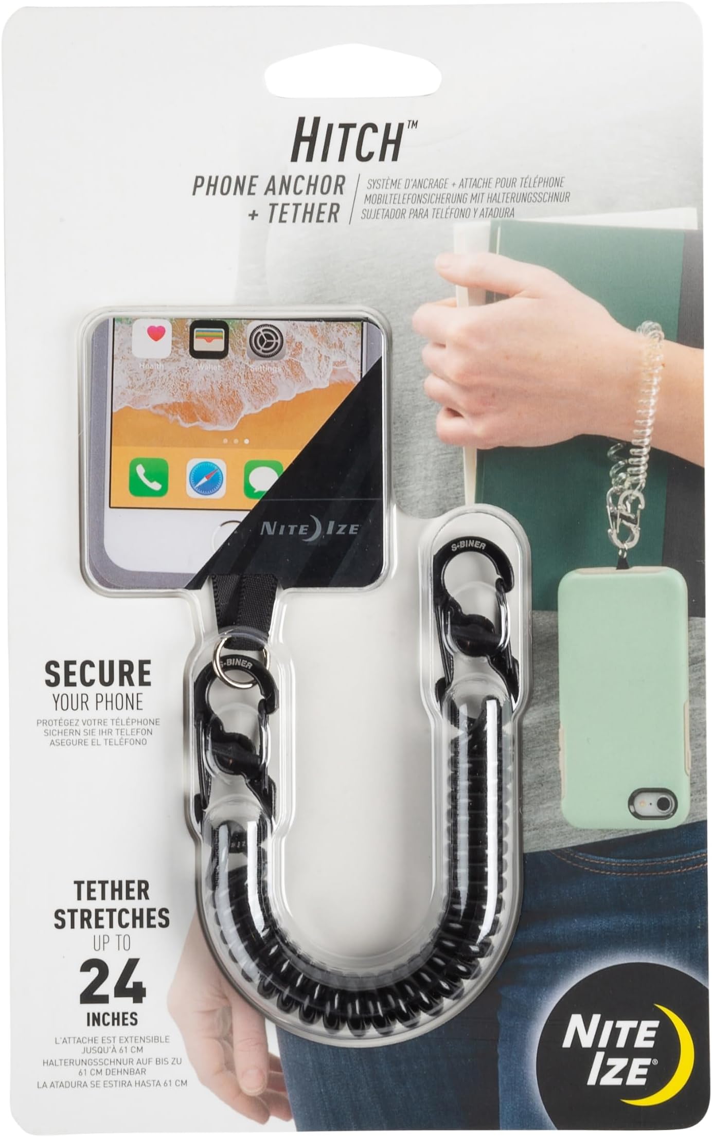 Hitch Phone Anchor with Lanyard for Drop Protection