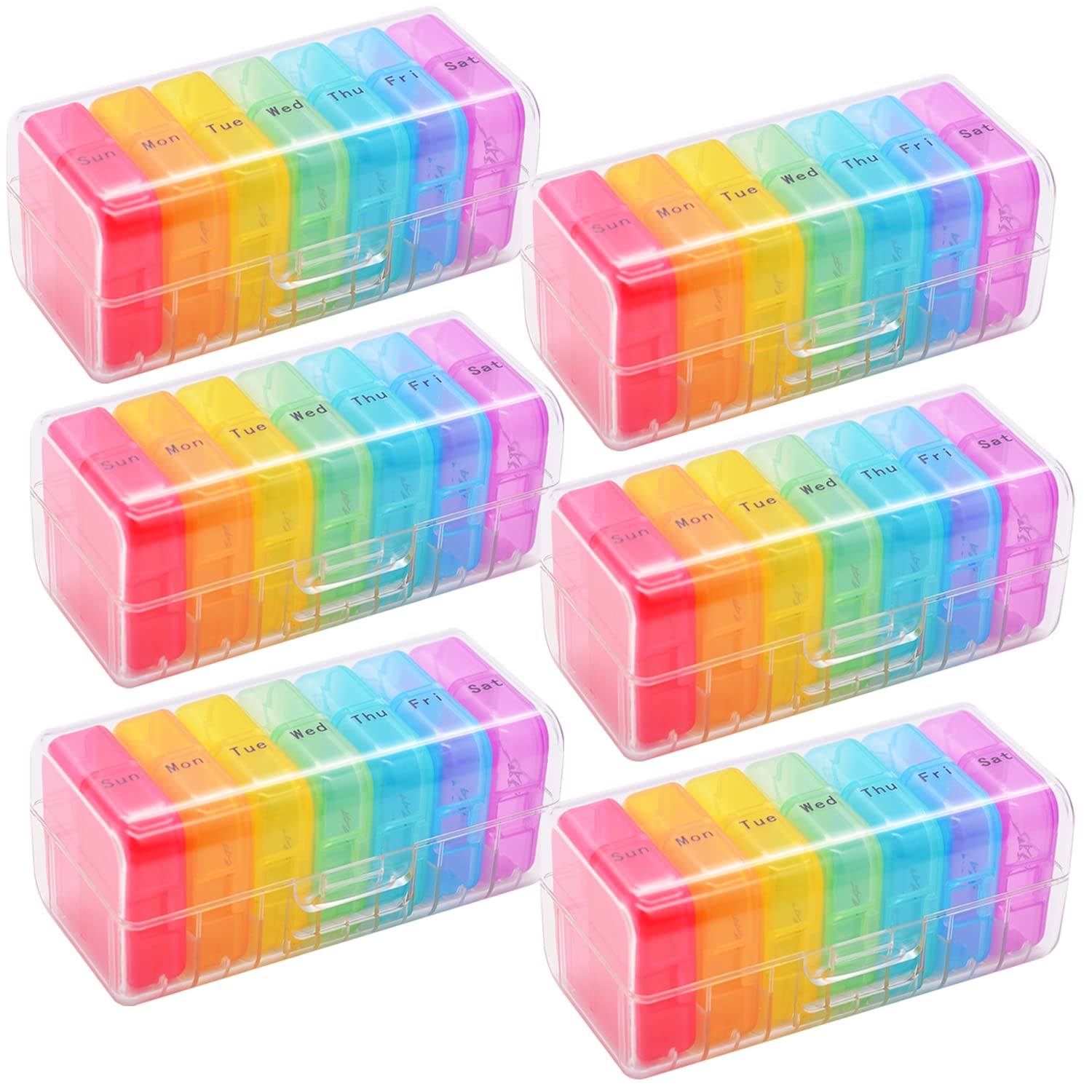 Greencycle Weekly 7 Day Pill Organizer 2 Times A Day Medicine Organizer Moisture-Proof Pill Cases Pill Box Design