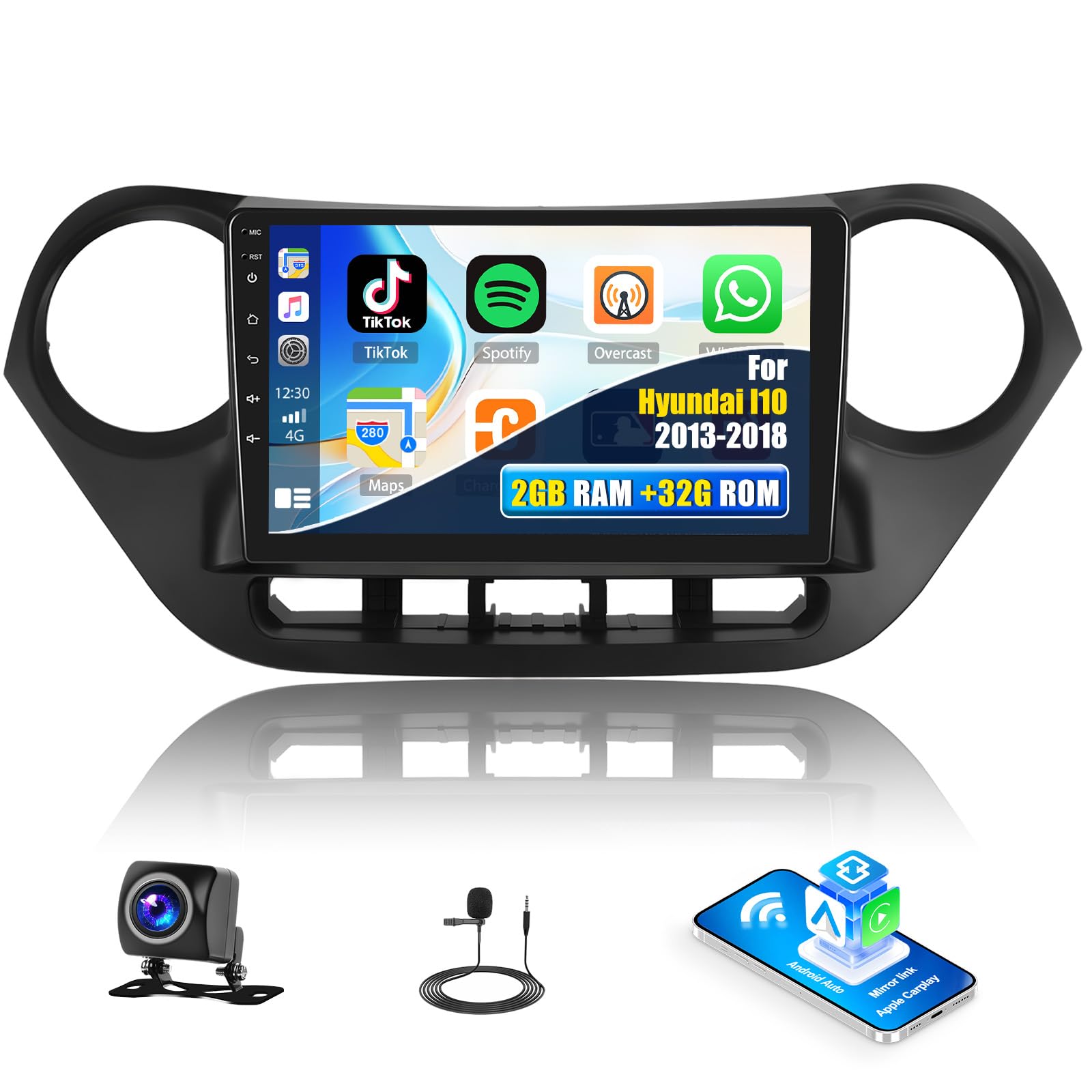 Amazon.com: 2+32G Android Car Stereo for Hyundai I10 2013-2018
