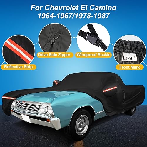 Miniatura 25 de Funda impermeable para Dodge Charger para todo tipo de clima, funda de automóvil de 6 capas impermeable para todo tipo de clima, 210T, resistente al