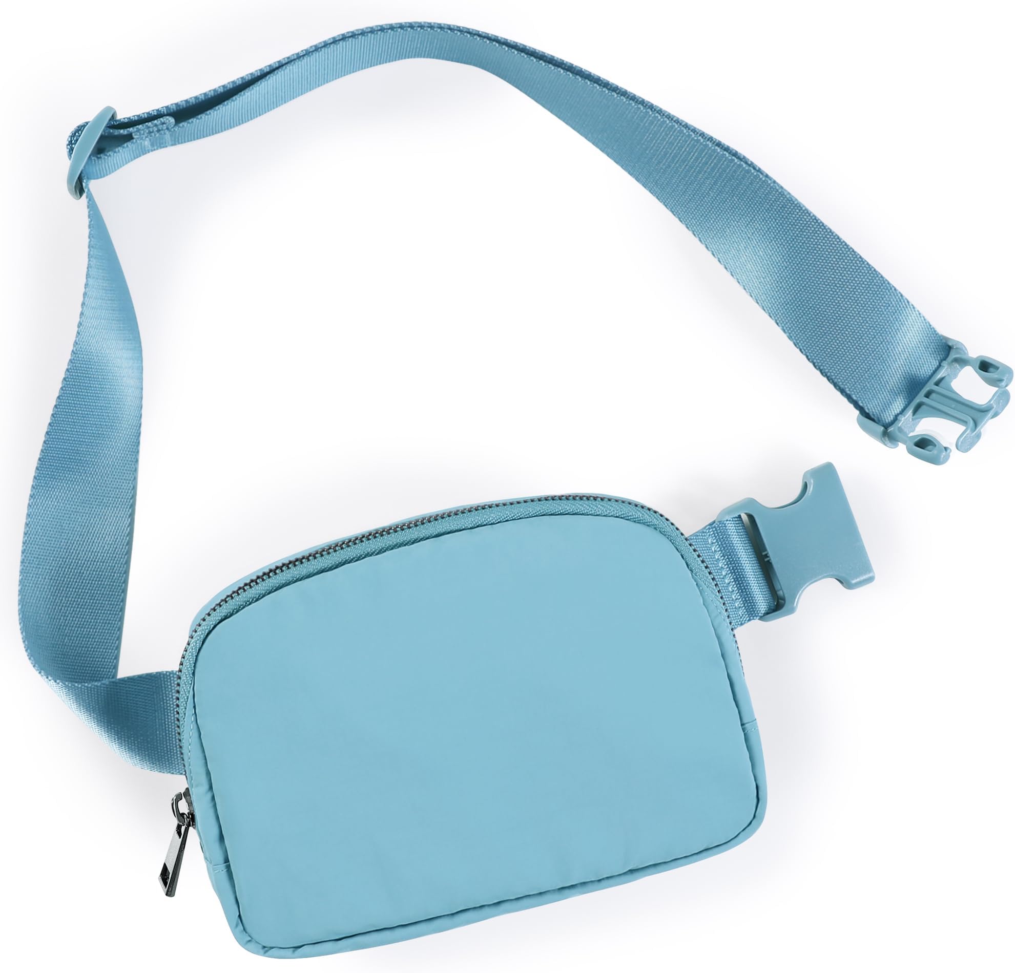 Unisex Mini Belt Bag with Adjustable Strap Small Fanny Pack for Workout Running Traveling Hiking, Steel Blue