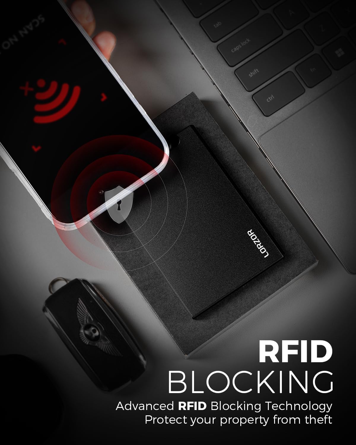 LORZOR Slim Magnetic Wallet for Men: Card Holder for iPhone Compatible with MagSafe - Pop Up Wallet Minimalist with RFID Blocking for 5 Credit Cards, Magnet Sticker&Gift Box Included (Black) - Image 6