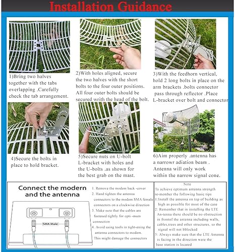 Miniatura 10 de Antena dual Mimo para exteriores, 4G LTE WiFi Omni-Direccional para enrutador, punto de acceso inalámbrico móvil con 2 cables de extensión de 32.8ft
