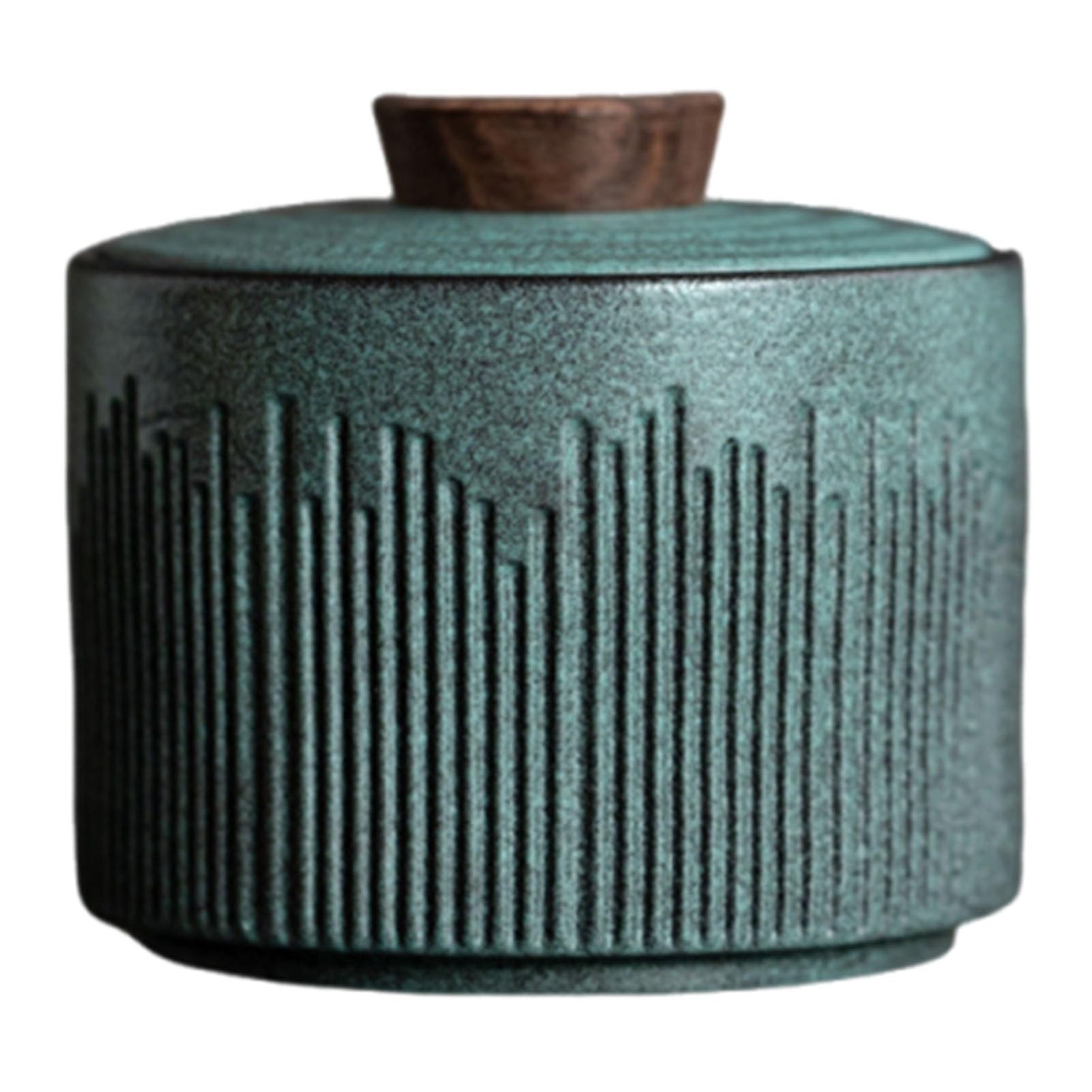 YAIUNHIQ Ceramic Jar with Lid, Small Ceramic Tea Caddy, Coffee Jar, Portable Tea Caddy, for Tea, Coffee and Sugar, Japanese Style, Spices, Nuts(Green)