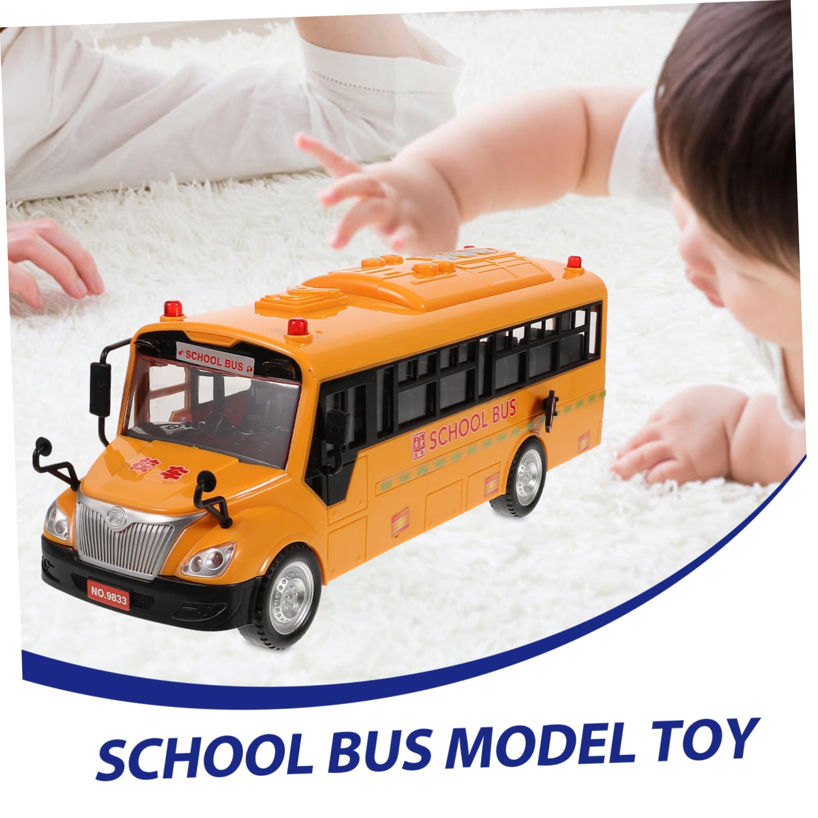 Jouet Bus Scolaire à Inertie Avec Sons Et Lumières – Jaune, En Plastique Pour Enfants