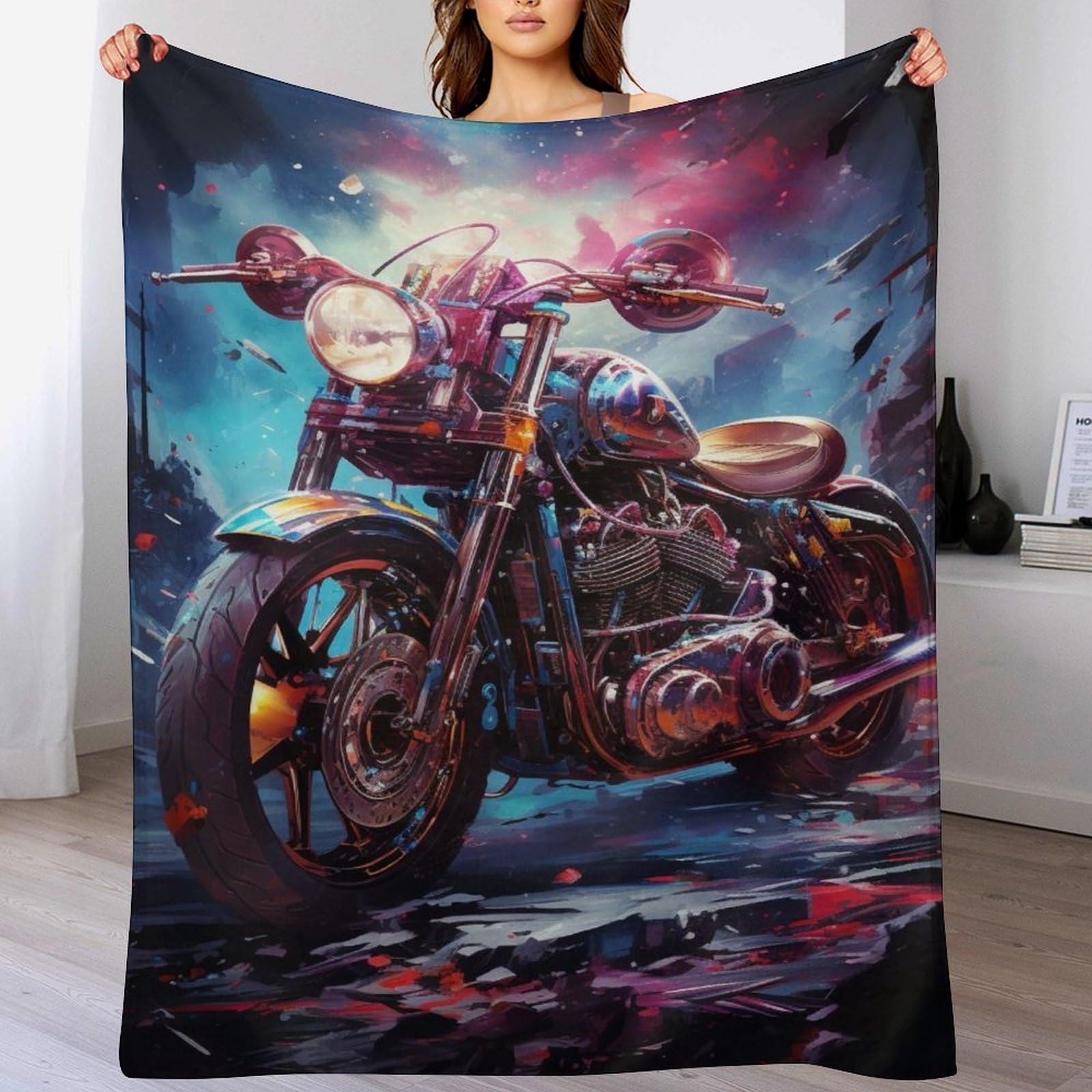 Couvre-lit moto anti-froid en flannel douce pour intérieur et extérieur
