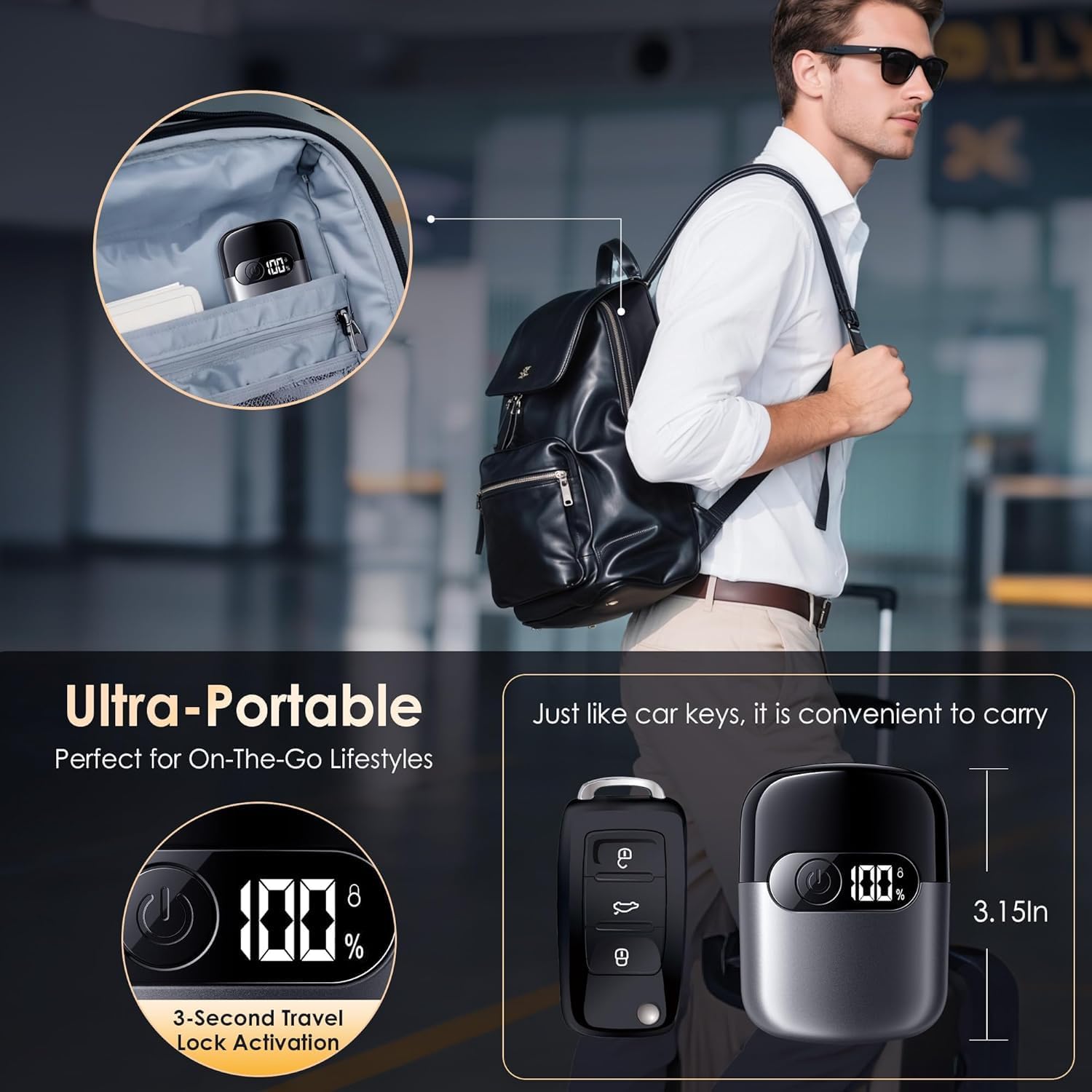 Electric Razor for Men, Foil Shaver and Beard Trimmer for Dry and Wet,Battery LED Display USB-C Fast Charge, IPX7 Waterproof Portable Travel Shaver (Charcoal Black)