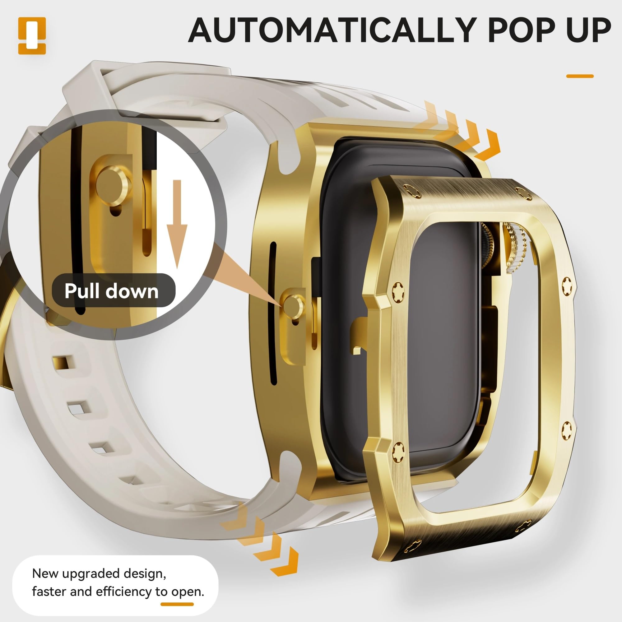 DASEB Zestaw modów ze stali nierdzewnej pasek do zegarka Apple Watch Series 10 46mm zegarek gumowy zestaw modyfikacji sportowych pokrywa wymiana paska
