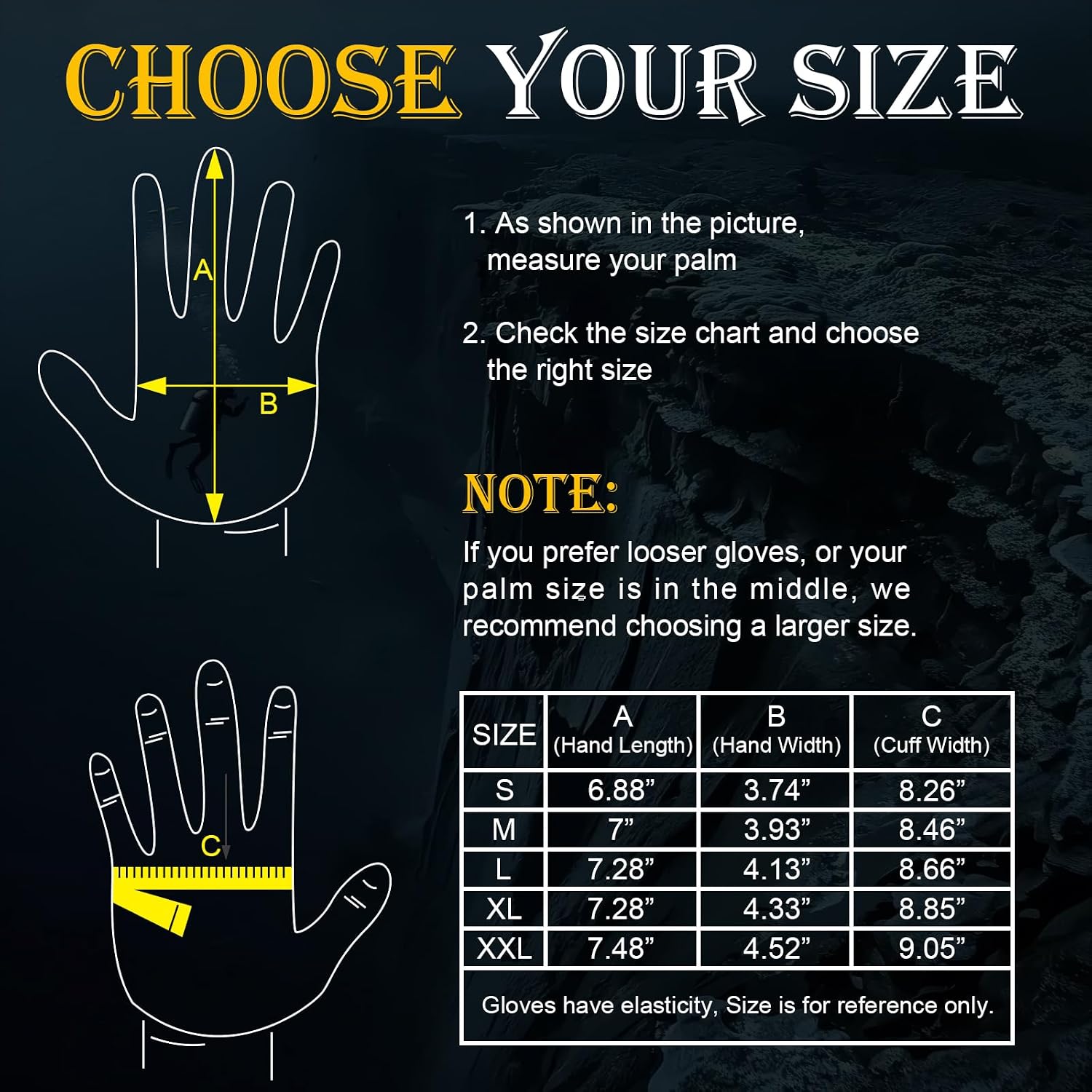 Neoprene Gloves 3mm Diving Golves Anti-Slip, Wetsuit Gloves with Adjustable Strap for Diving Scuba, Snorkeling, Surfing, Kayaking and Ice Fishing