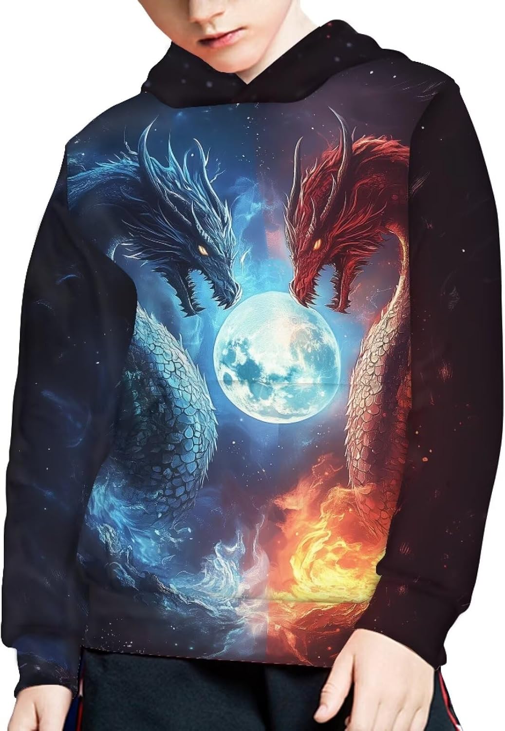 Xpyiqun Graphic Hoodie for Boys 6-16Y Athletic Sweatshirt with Pocket Kids Outfits Long Sleeve