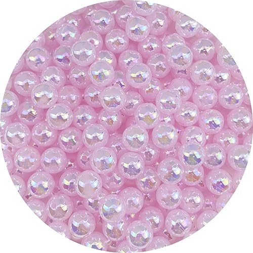 Miniatura 9 de 200 cuentas de perlas brillantes de 0.394 pulgadas (0.394 in), color AB, redondas, de plástico, acrílico, espaciador, manualidades, cuentas para