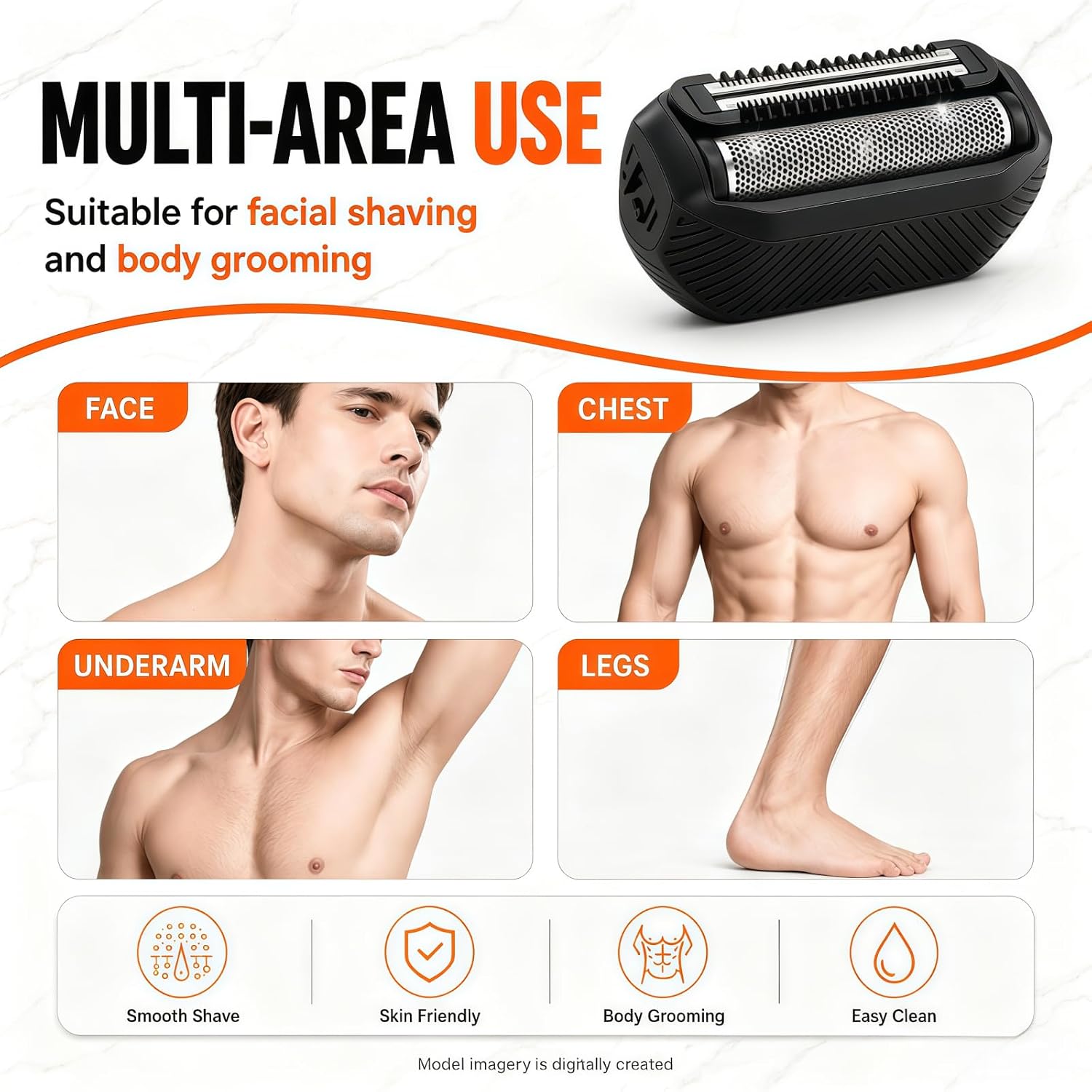 Shaver Replacement Heads Compatible with MANSCAPED Handyman Foil Blades