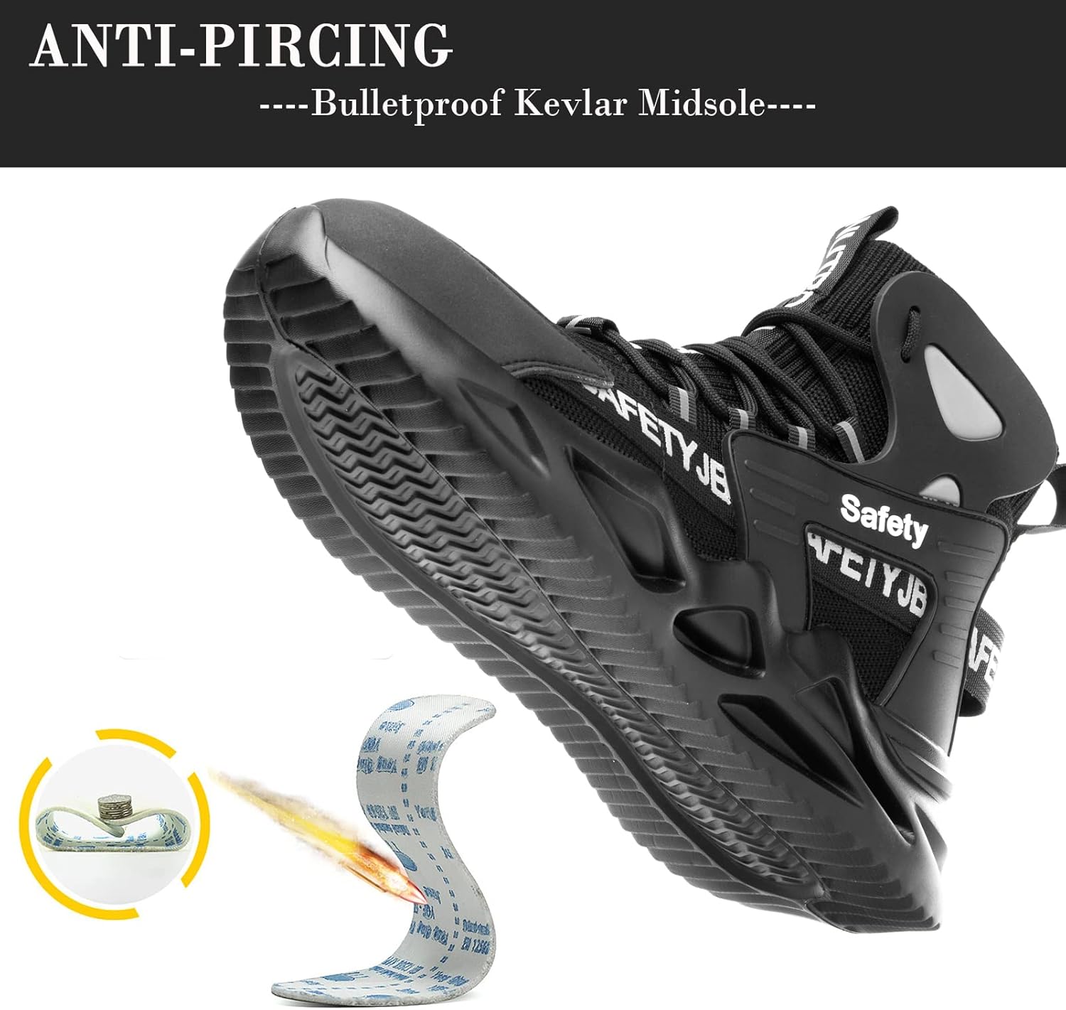 Nutropa Steel Toe Shoes for Men Women Work Safety Footwear Lightweight Breathable Comfortable Industrial Construction Sneakers - Image 3