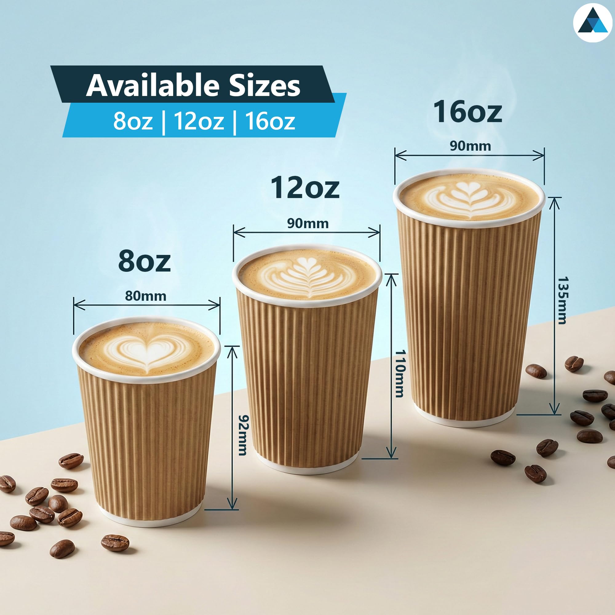 200 bicchieri di carta kraft usa e getta da 473,6 ml, per bevande calde e fredde, bicchieri da campeggio, tazze da tè, tazze da caffè, tazze da dessert, tazze da caffè da asporto,