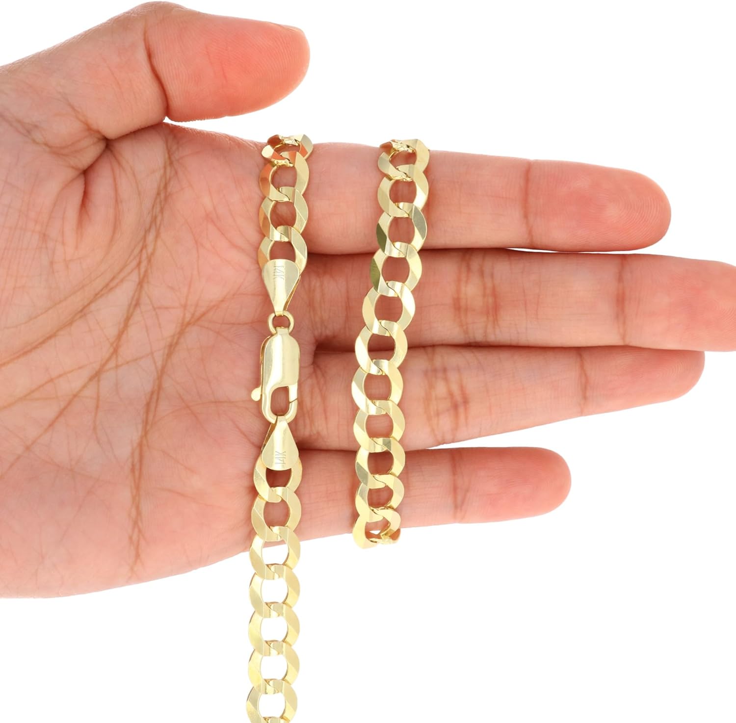 Nuragold 14k Real Yellow Gold Solid Cuban Curb Link 8mm Chain Necklace (18"-30") Italian Jewelry for Men - Image 4