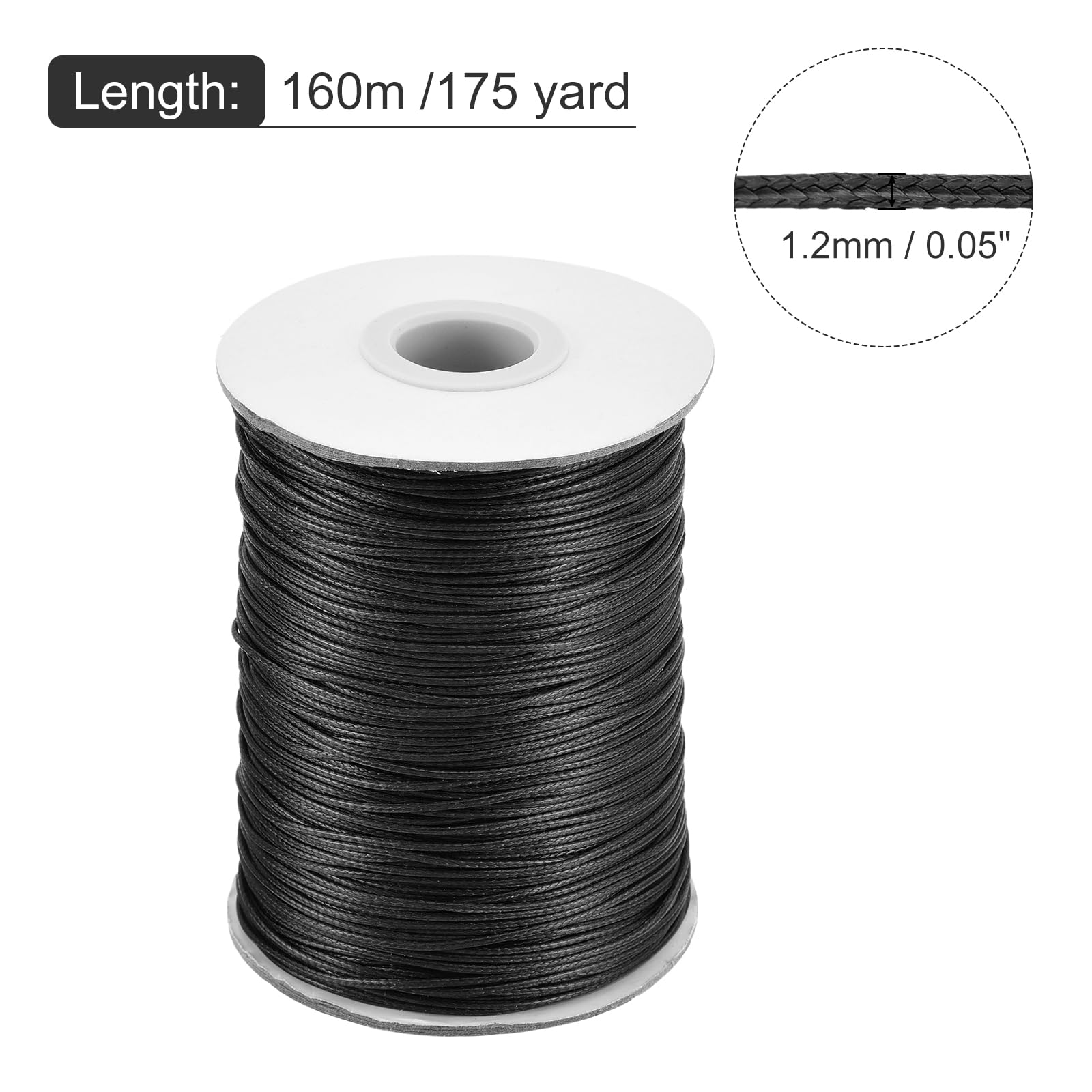 10 Fili Per Collana In Cotone Cerato Nero 45 Cm, Diametro 1,5 Mm, Con Chiusura E Catenella Estensibile 5 Cm, Perpendenti E Bracciali