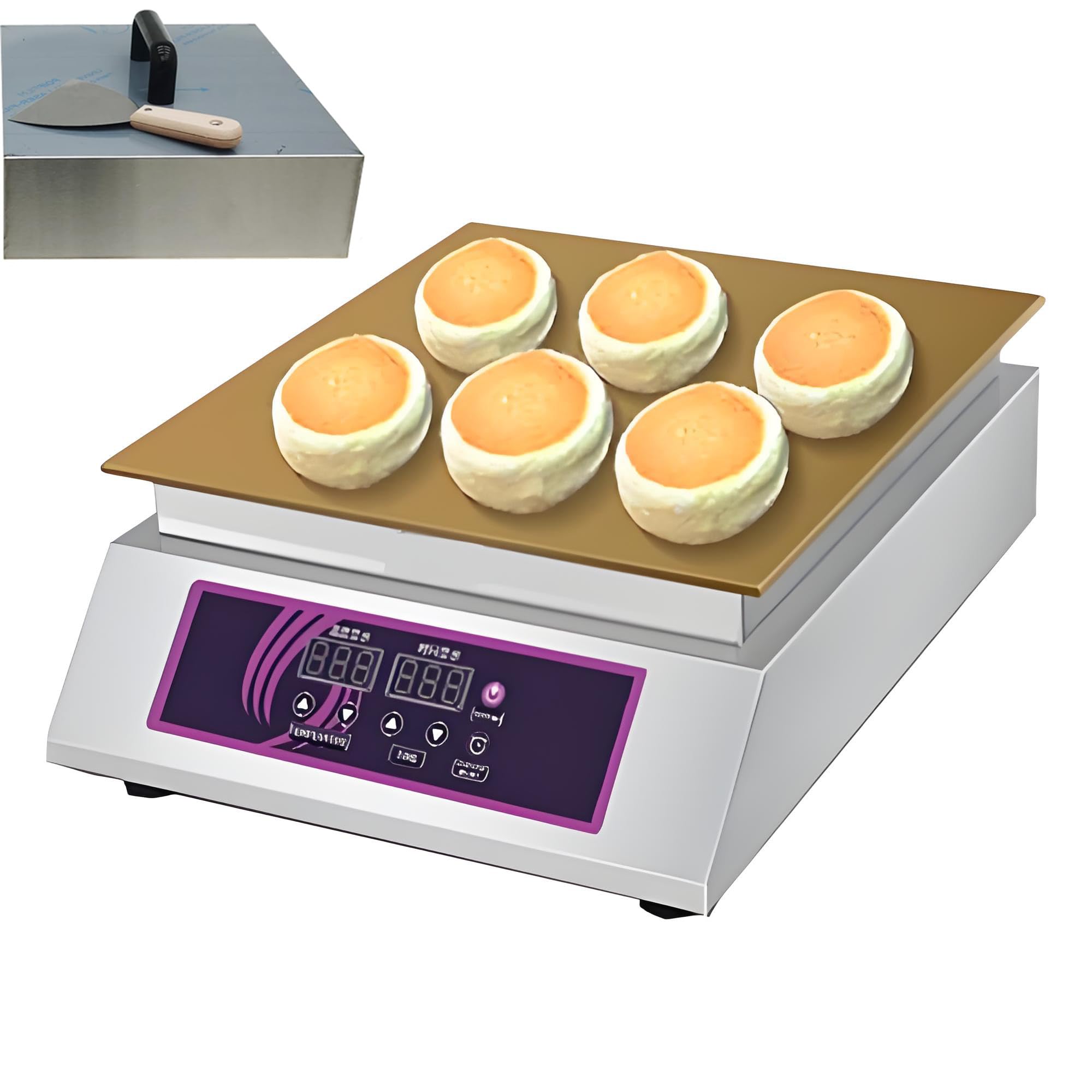 GSHSHOU Electric Dorayaki Baker Pancake Making Machine with Temperature Control 60-240℃, Electric Muffin Maker for Home Kitchen, Restaurant, Bakery, Snack Bar Singlehead