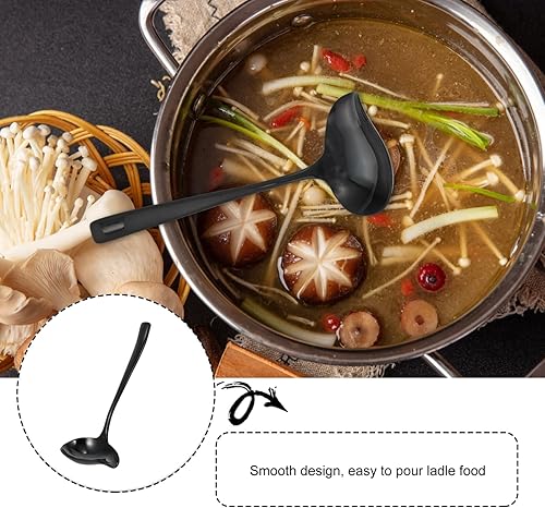 Miniatura 6 de Cucharón pequeño para salsa, cucharón de acero inoxidable con boquilla, cucharón de sopa para salsa, cuchara de decoración de postres, cuchara para