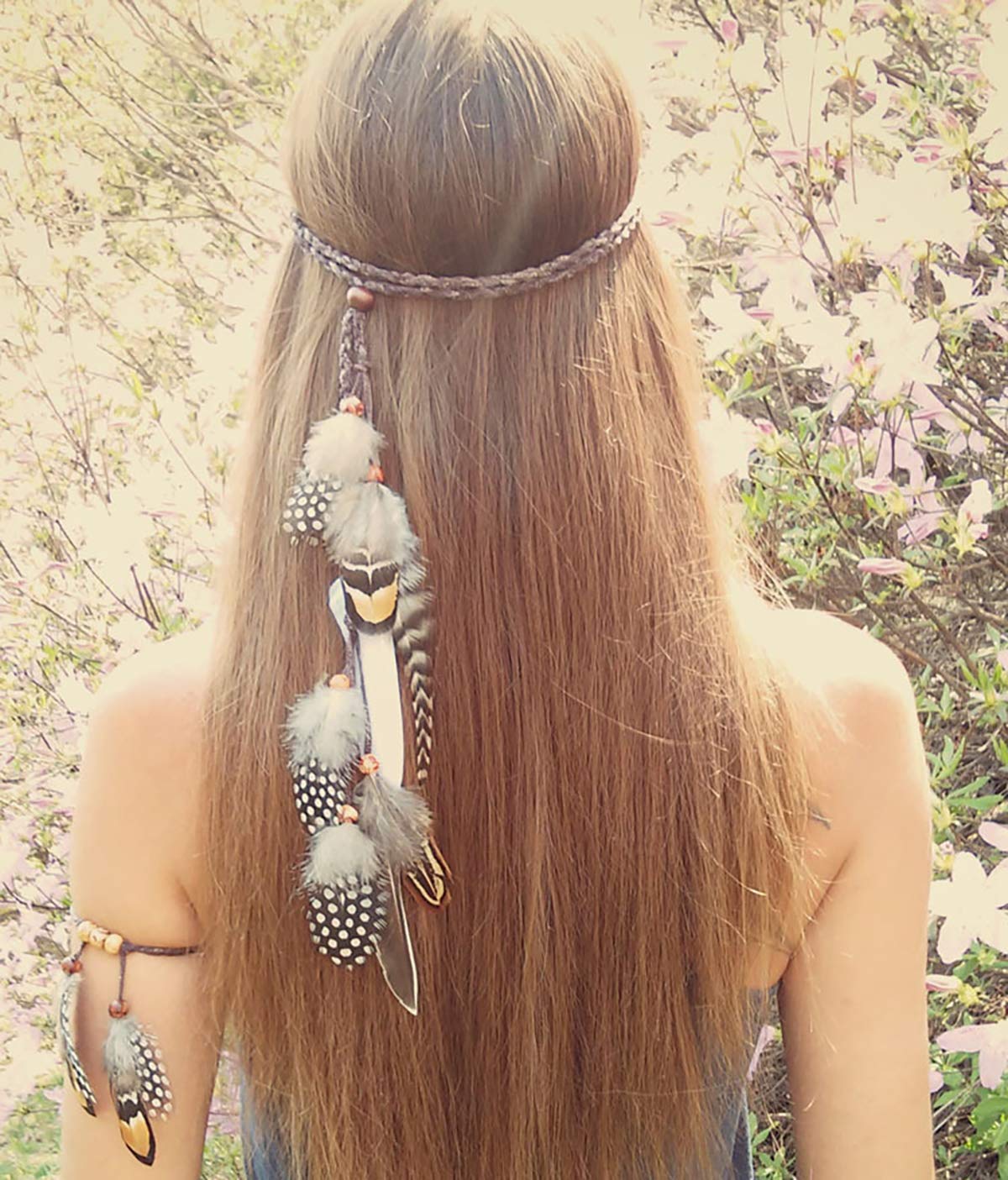 Amazon.com : Set of 2 Gypsy Hippie Feather Headband  display picture 1