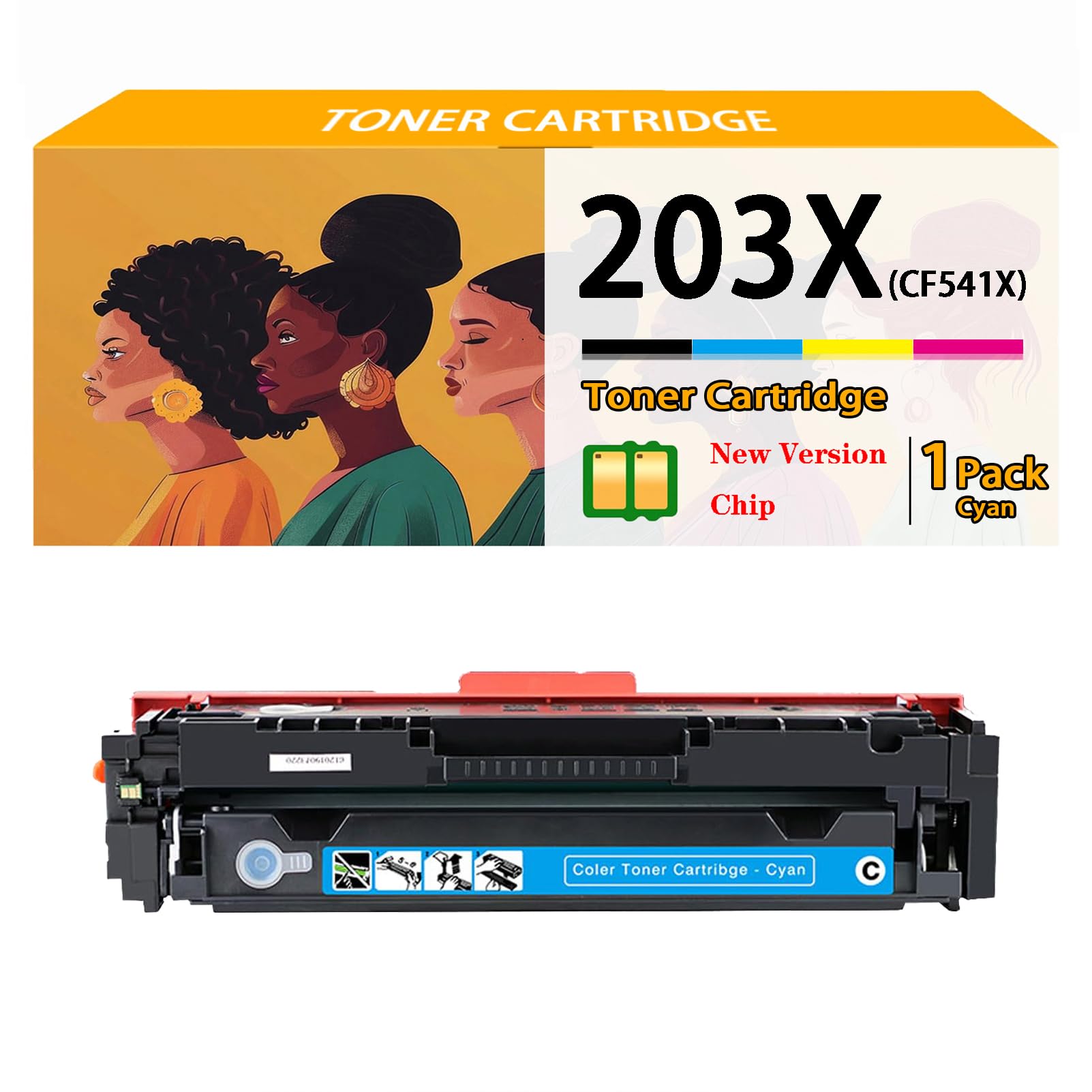 ERNZAT Cartuchos De Tóner 203X Compatibles Para HP 203X CF540X CF541X CF543X CF542X Cartucho De Tóner Funciona Con Impresoras Para HP Laserjet Pro M254dw M254nw M280nw