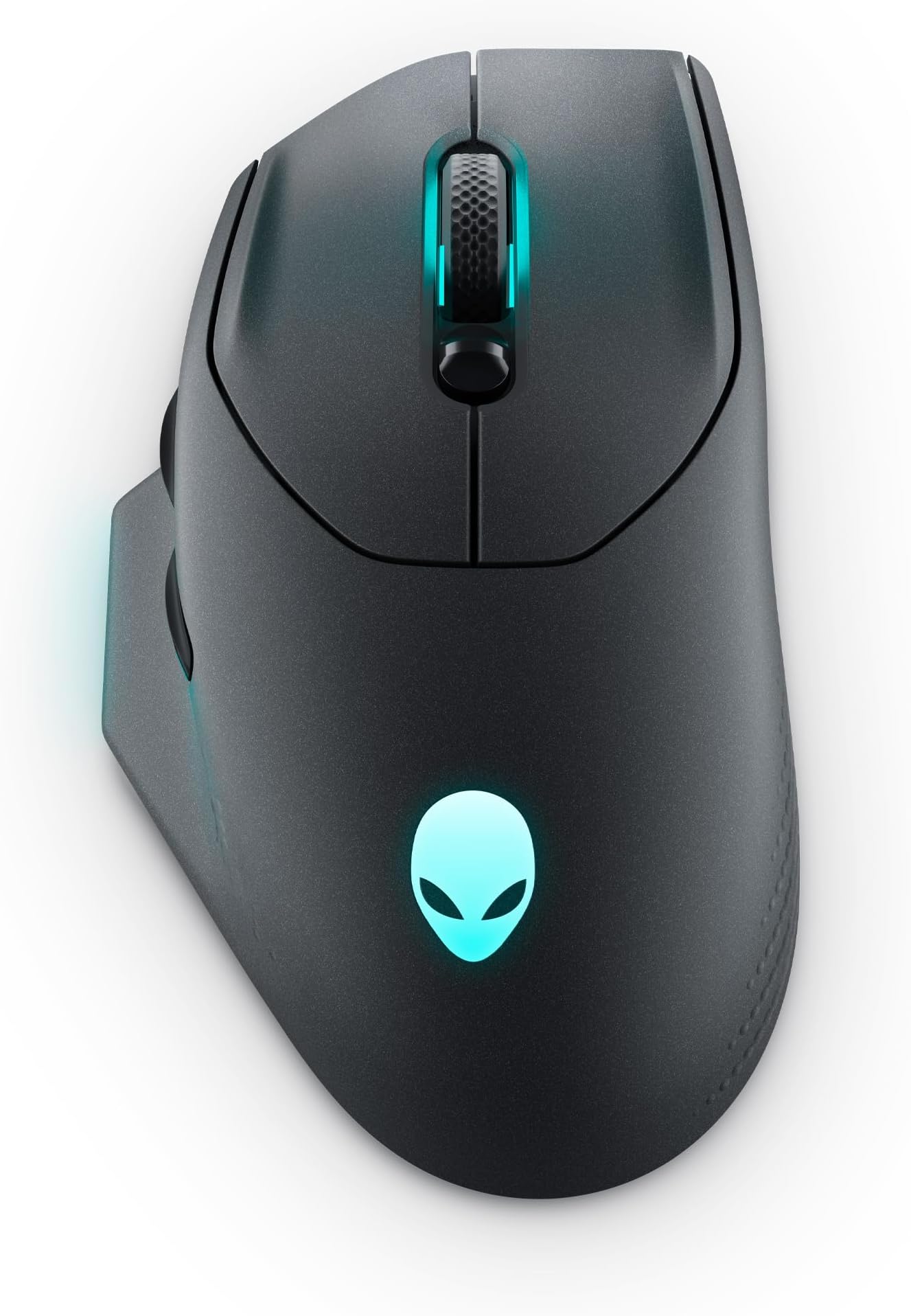 Alienware Wireless Gaming Mouse AW620M - Wireless/Wired, 1 x USB - 4 pin USB Type A, 26000 dpi, 3.52oz (99g) Weight, 7 Buttons, Non-Slip Grip, up to 140 Hours of Gaming - Dark Side of The Moon