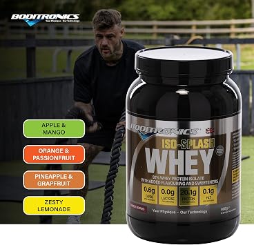 Boditronics 908g Iso Splash Whey Protein for 100% Isolate Whey Protein Take Post Workout Protein Shake with Zero Sugar Zero Fat (Forest Berries)