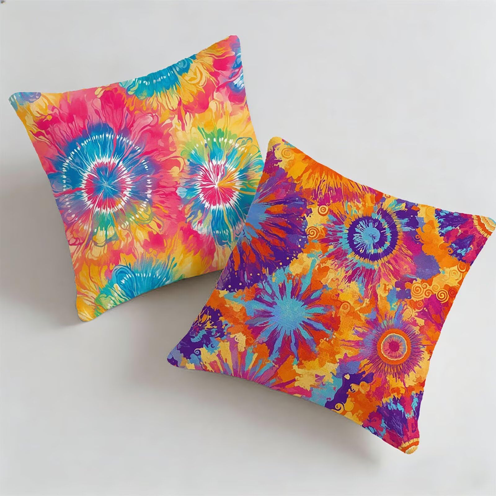 Housse de coussin imperméable 40x40 lot de 2 pour décoration de canapé extérieur et jardin boho