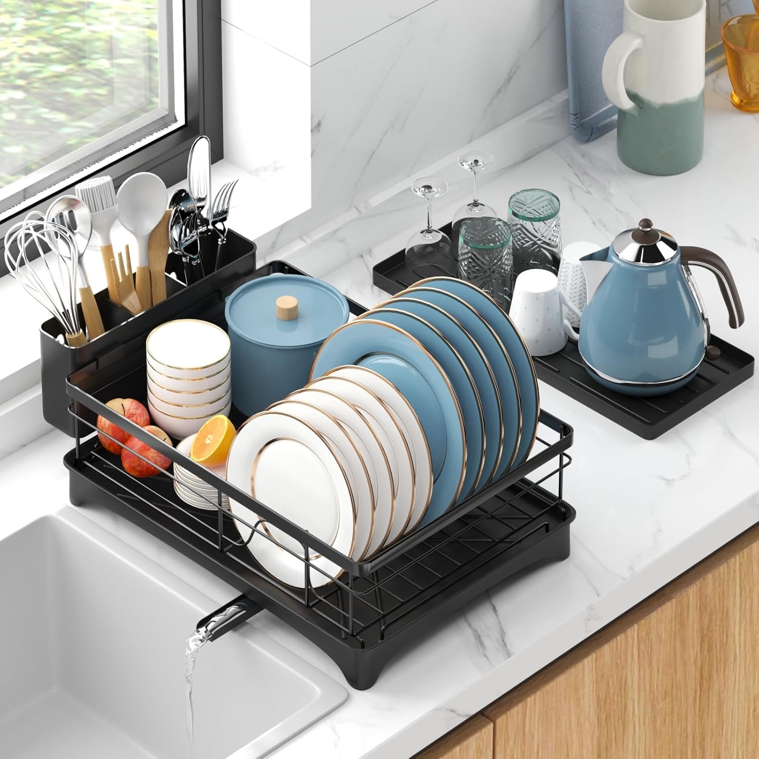 Amazon.com - CHLORYARD Dish Drying Rack, Large Dish Racks for Kitchen ...