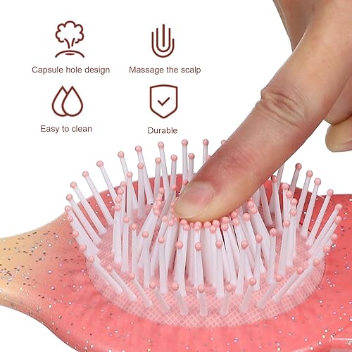 Miniatura 5 de 2 cepillos para desenredar el cabello, seco y húmedo, para niñas y mujeres, para masaje de cabello, para todo tipo de cabello