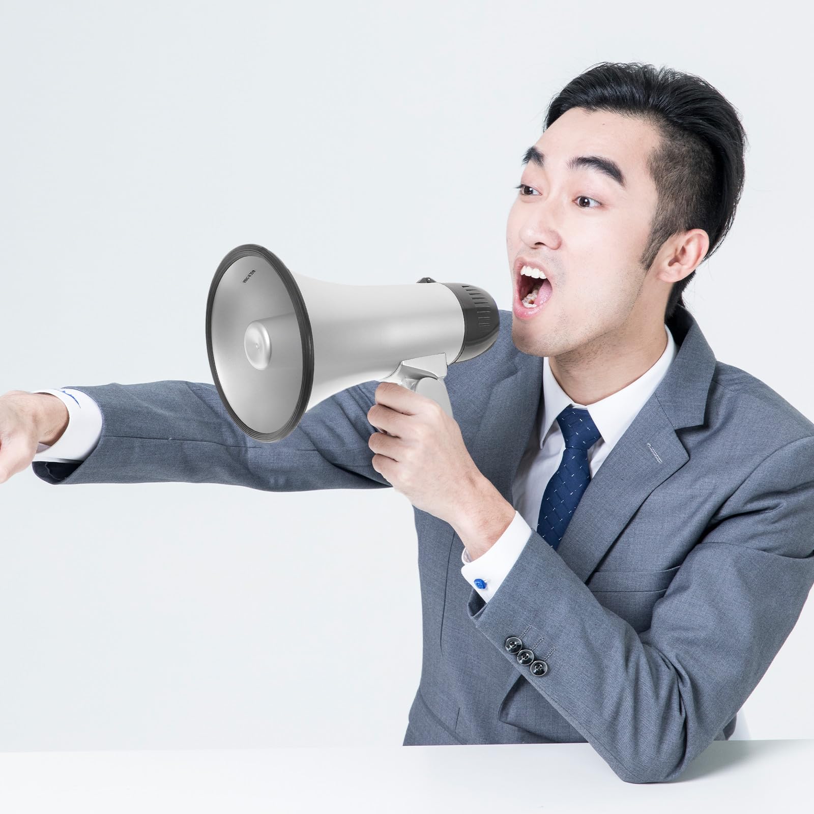 Toyvian Megafono Bullhorn Portatile per Cheer Volume Potente e Comunicazione Chiara in ABS Argento, per Uso Quotidiano e Feste 25w di Potenza