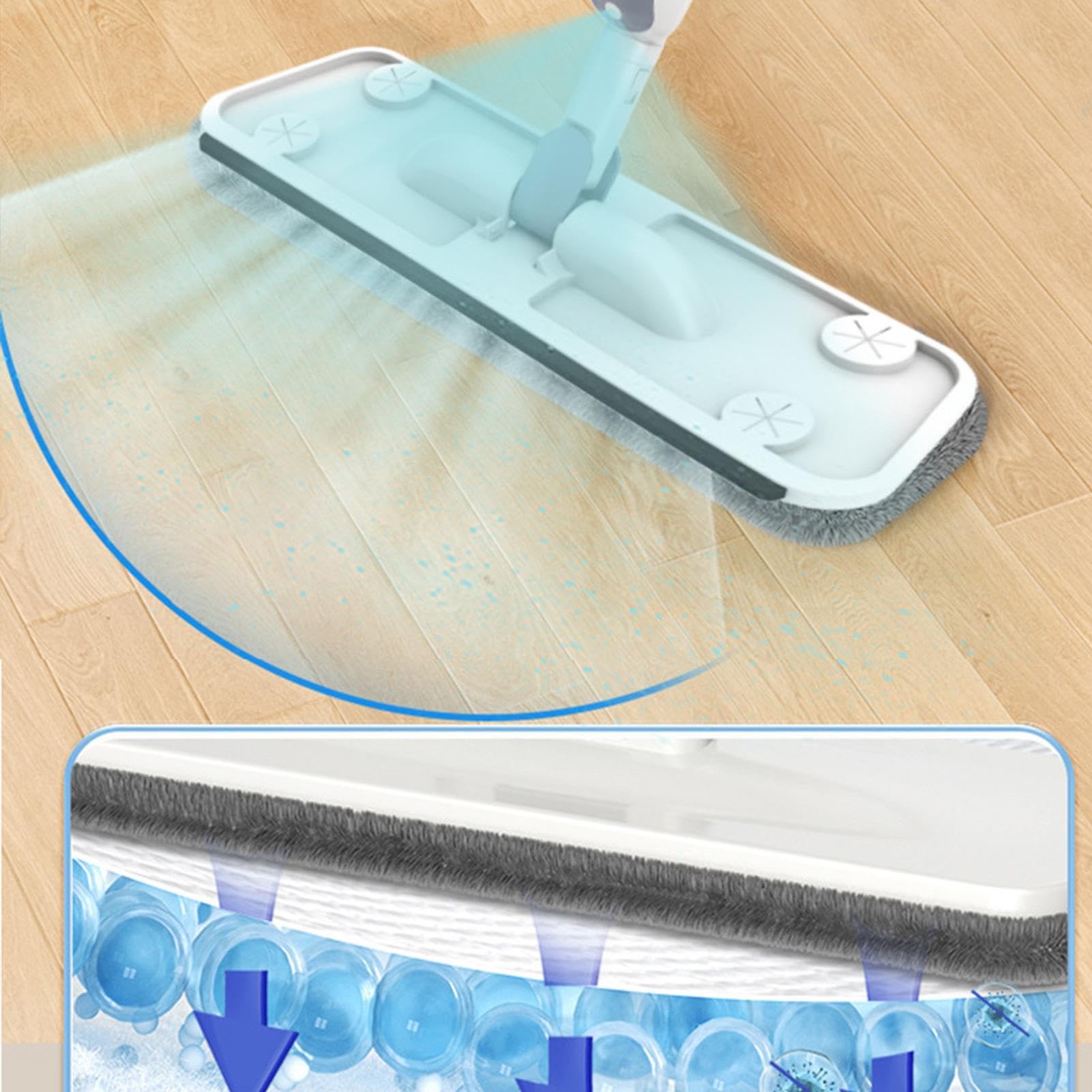 Mopa Con Pulverizador Herramienta De Limpieza Para El Hogar Que Sirve Tanto | Mopa plana para suelos para Dormitorio Apartamento Suelo Laminado Baldosas H