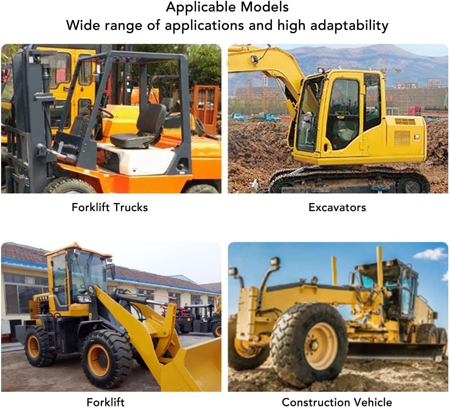 Fafeicy Tractor Seat PU Leather Excavator Seat with Rounded Curved Corners and Metal Connection Plates for Forklift Tractor Harvester