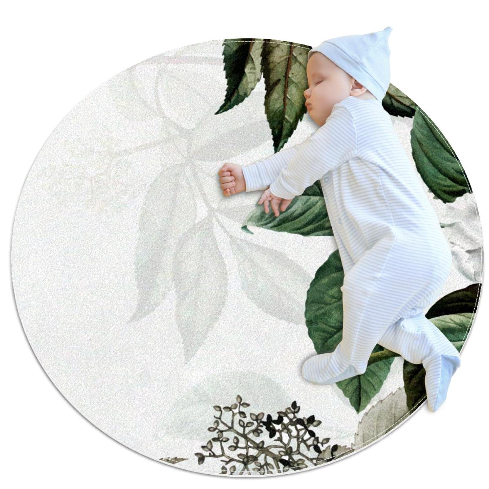 Alfombra redonda para niños y niñas JDEZ Camelia tapete de juego infantil 80cm