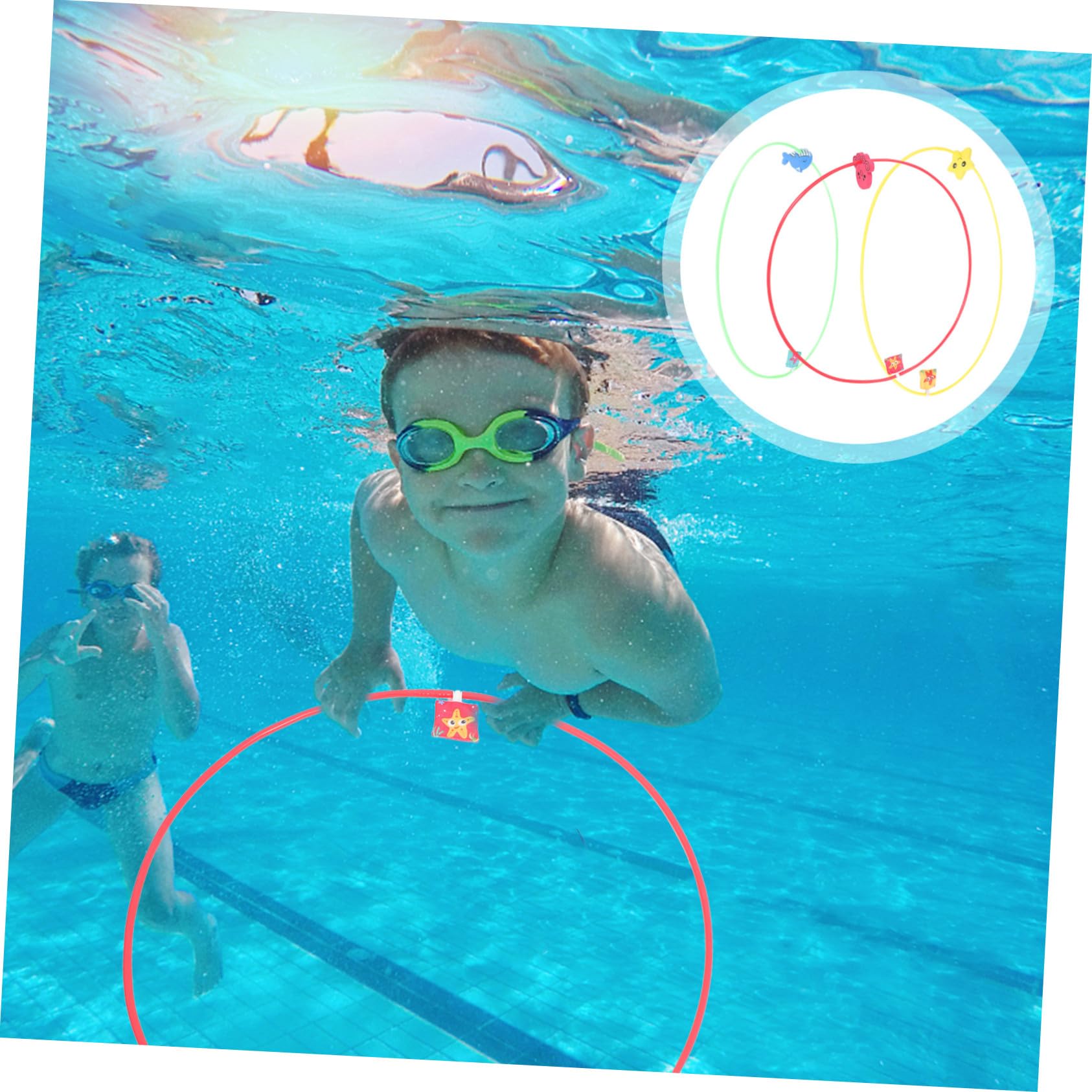 GALPADA 3pièces Anneaux de Plongée pour Piscine et Cerceaux Entraînement Jouets de Piscine Ludiques et Résistants à Usure