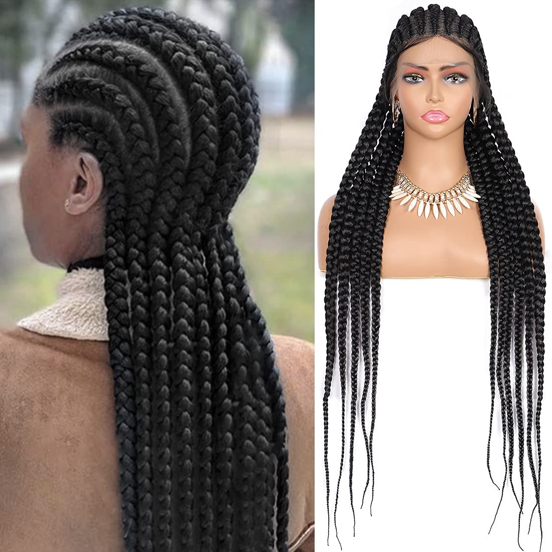 Buy Lexqui 35 Full Lace Front Feed In Box Braided Cornrow Twisted Braids Synthetic Lace Frontal Black Wigs With Baby Hair For Women Online In Usa B09cdwb967 Buy Lexqui 35 Full Lace Front Feed In Box Braided Cornrow Twisted Braids Synthetic Lace Frontal Black Wigs With Baby Hair For Women Online In Usa B09cdwb967
