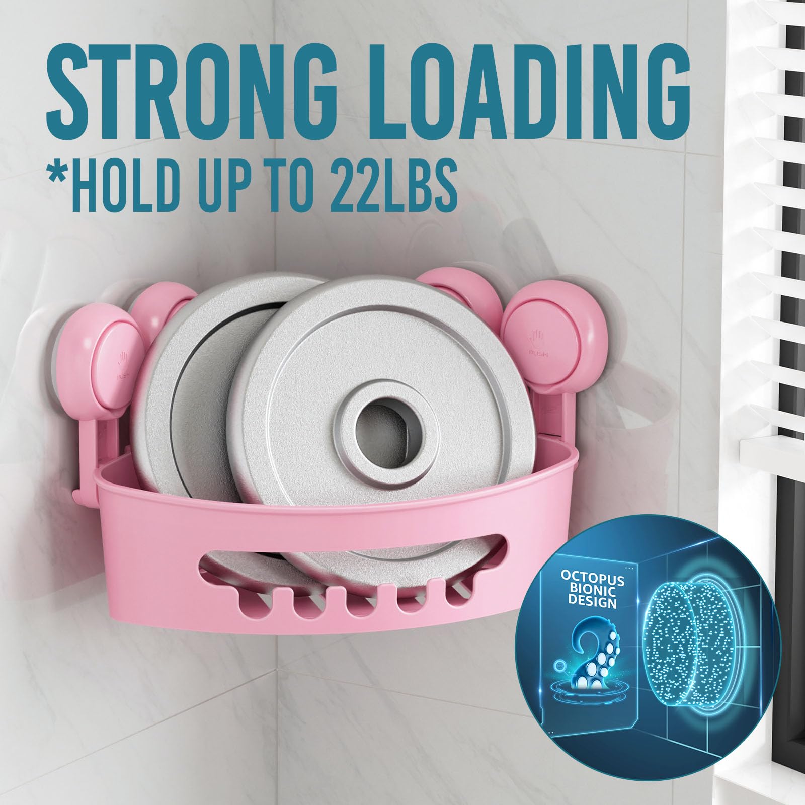 TAILI Shower Corner Shelves 2 Pack Corner Shower Caddy Suction Bathroom Shelf Small Bathroom Storage Triangle Shelf for Shampoo Conditioner Plastic Kitchen Accessories for Kitchen Drill-Free - Image 3
