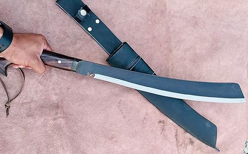 Miniatura 5 de EGKH-20 pulgadas golok Parang Machete Cuchillo hecho a mano, hoja de machete, aceite de equilibrio de resorte, multifunción, trabajo real, hecho a