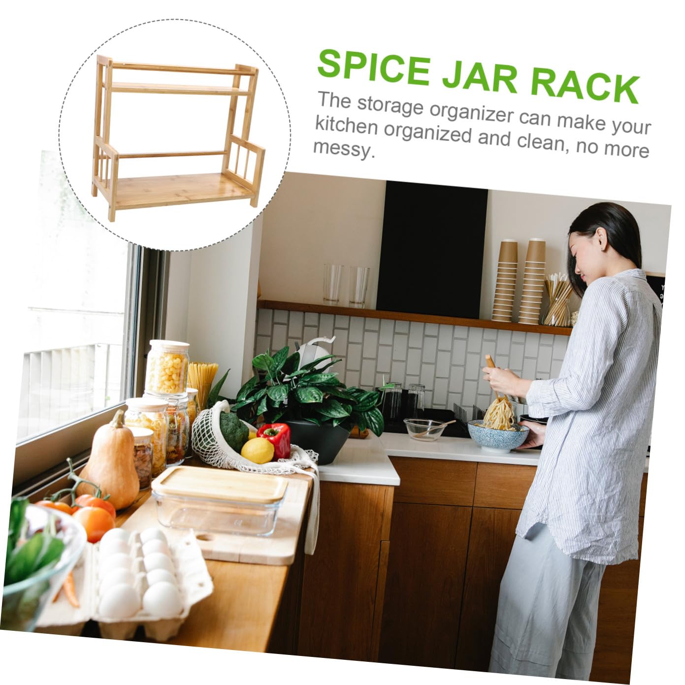 OUNONA 1 Étagère À Assaisonnements Pour Cuisine Étagère De Rangement À 2 Pour Épices Étagère De Rangement Pour Salle De Bain Étagère De Rangement En Porte-Bouteilles