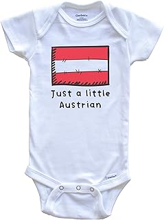 Just A Little Austrian Funny Cute Austria Flag One Piece Baby Bodysuit