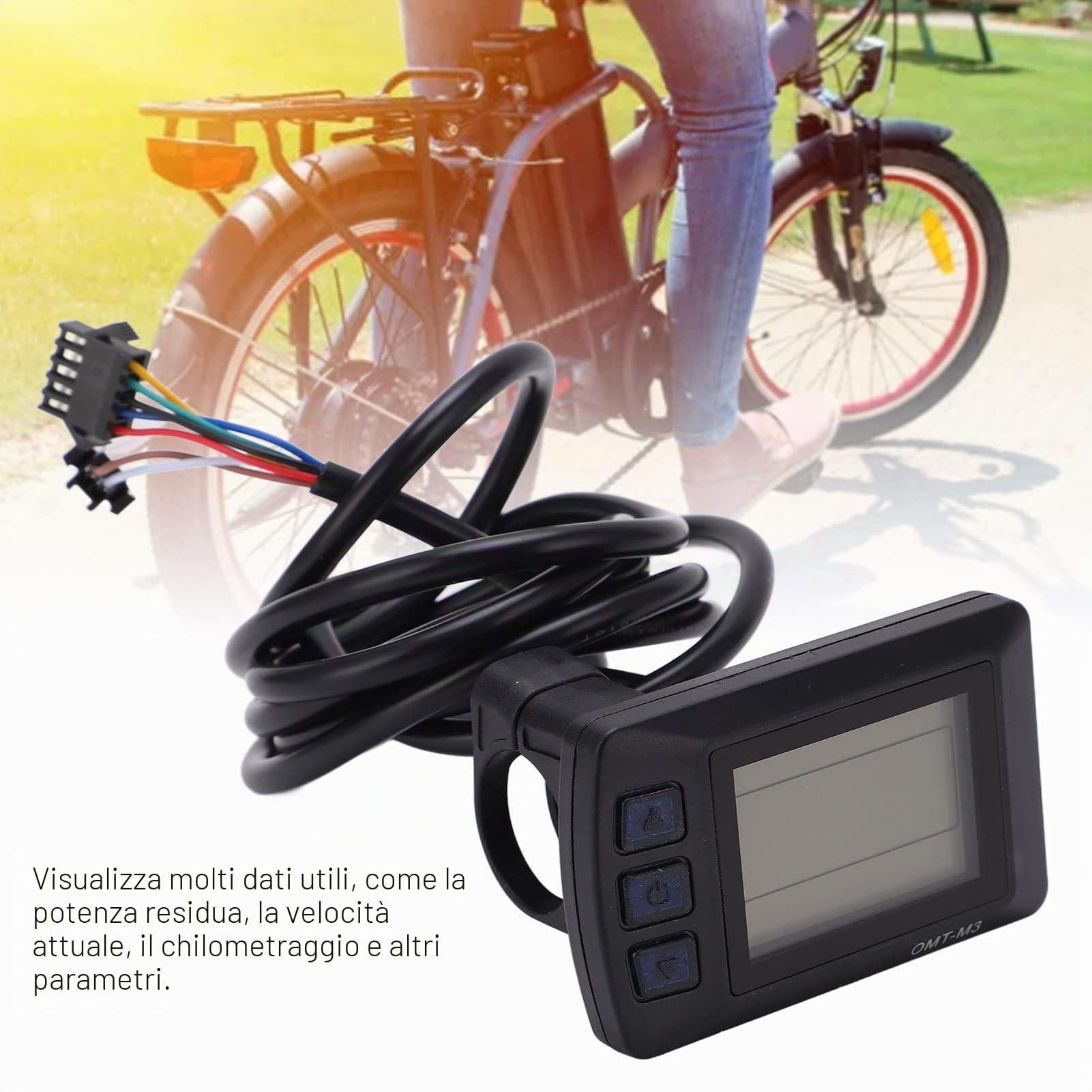 Misuratore di Visualizzazione per Bicicletta Elettrica 36V 48V Pannello di Controllo Display LCD OMT‑M36 Impermeabile Durevole per Bici Elettrica Display Bici Elettrica 36V 5 Pin
