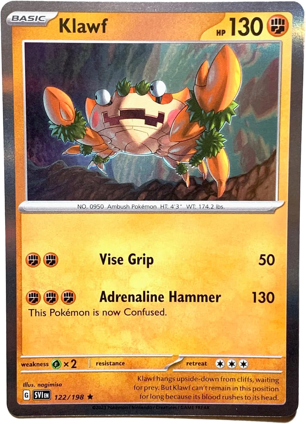 Pokemon - Klawf 122/198 - Scarlet & Violet - Holo Rare