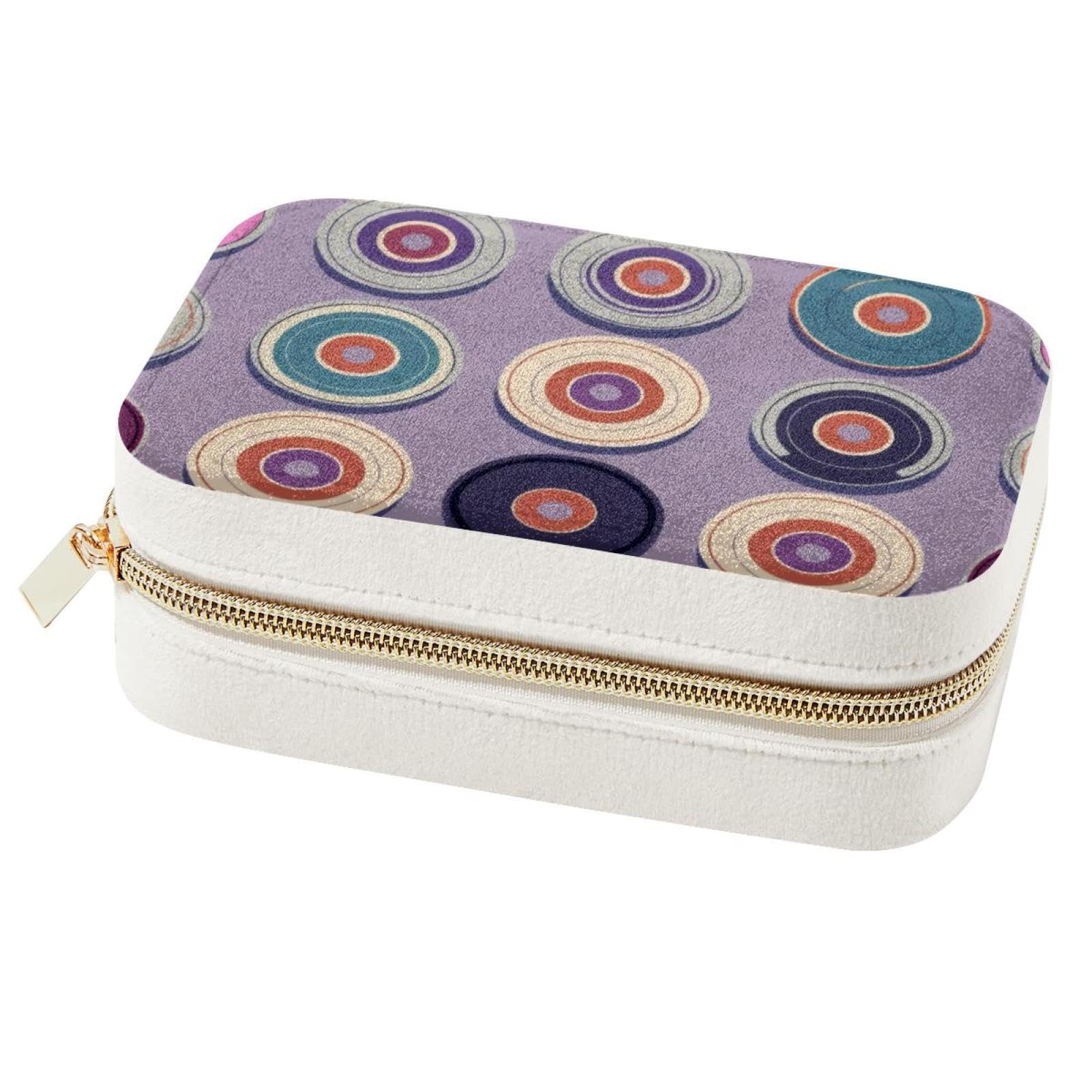 Boîte à bijoux violette et spacieuse, grand organiseur de voyage portable pour femmes