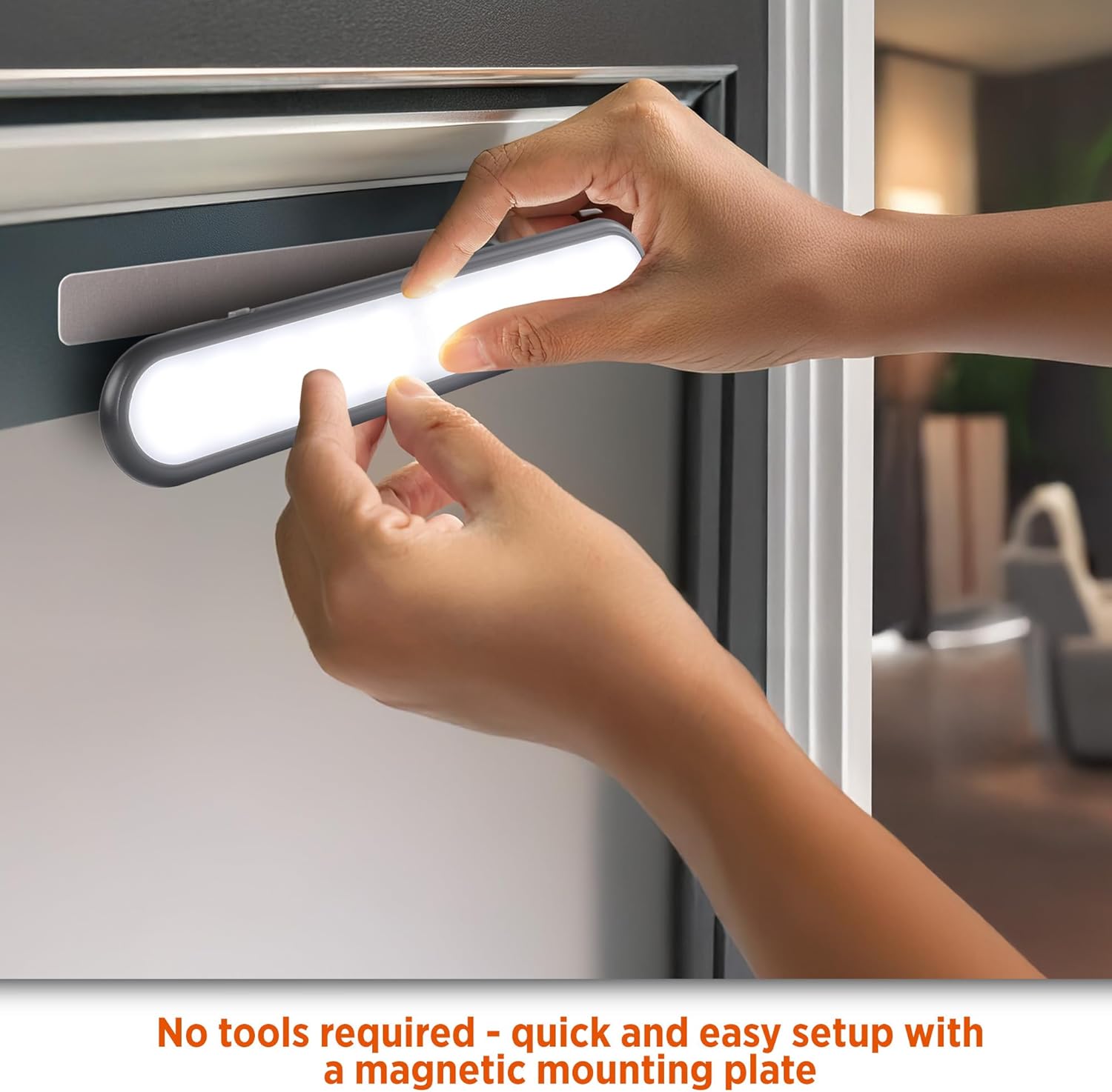 BLACK+DECKER 160LM LED Light Bar, Touchless Motion Sensor, Magnetic Mount, Powered with AAA Batteries, Slim and Portable Design to Brighten Indoor Rooms, Closets, Garages, Shelving (1-Pack)