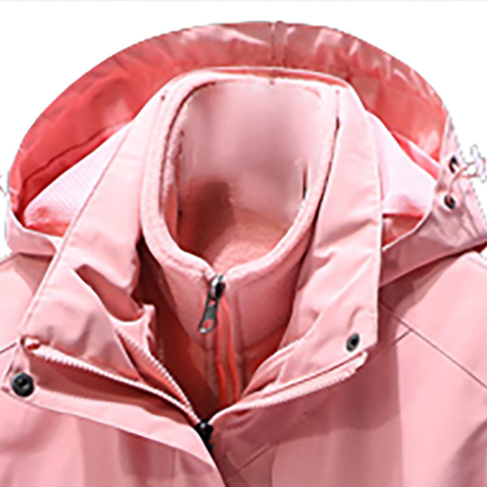 Giacca da trekking impermeabile da donna, giacca antipioggia spessa tinta unita giacche a vento con tasche con cerniera Baggy antivento con cappuccio impermeabile impermeabile trench cappotti casual