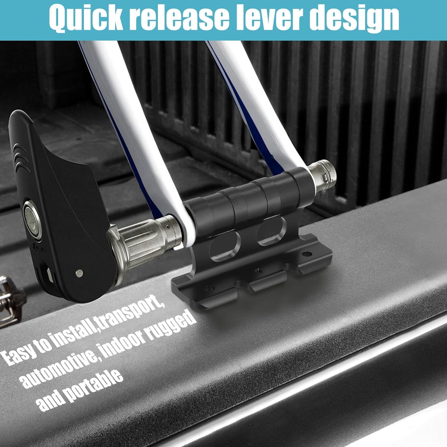2 PCS Support de Fixation de Fourche de Vélo, Support Velo Voiture, Support de Fourche de Bicyclette avec 4 Fixations Amovibles pour Remorque Ou Porte-Bagages De Camion Stockage de Transport
